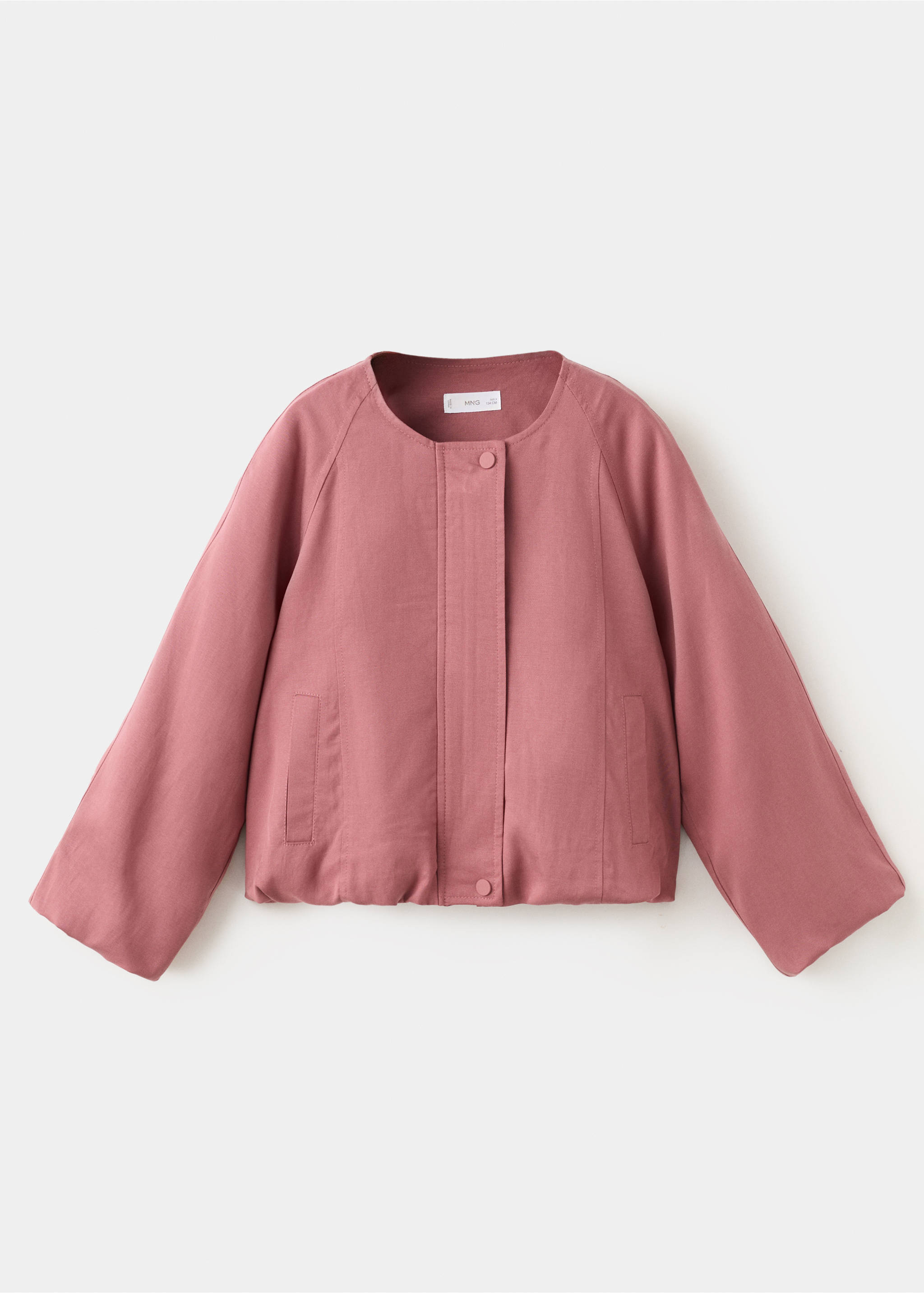Linen lyocell bomber jacket - Article without model, Pink. Ref: 27056345-00.