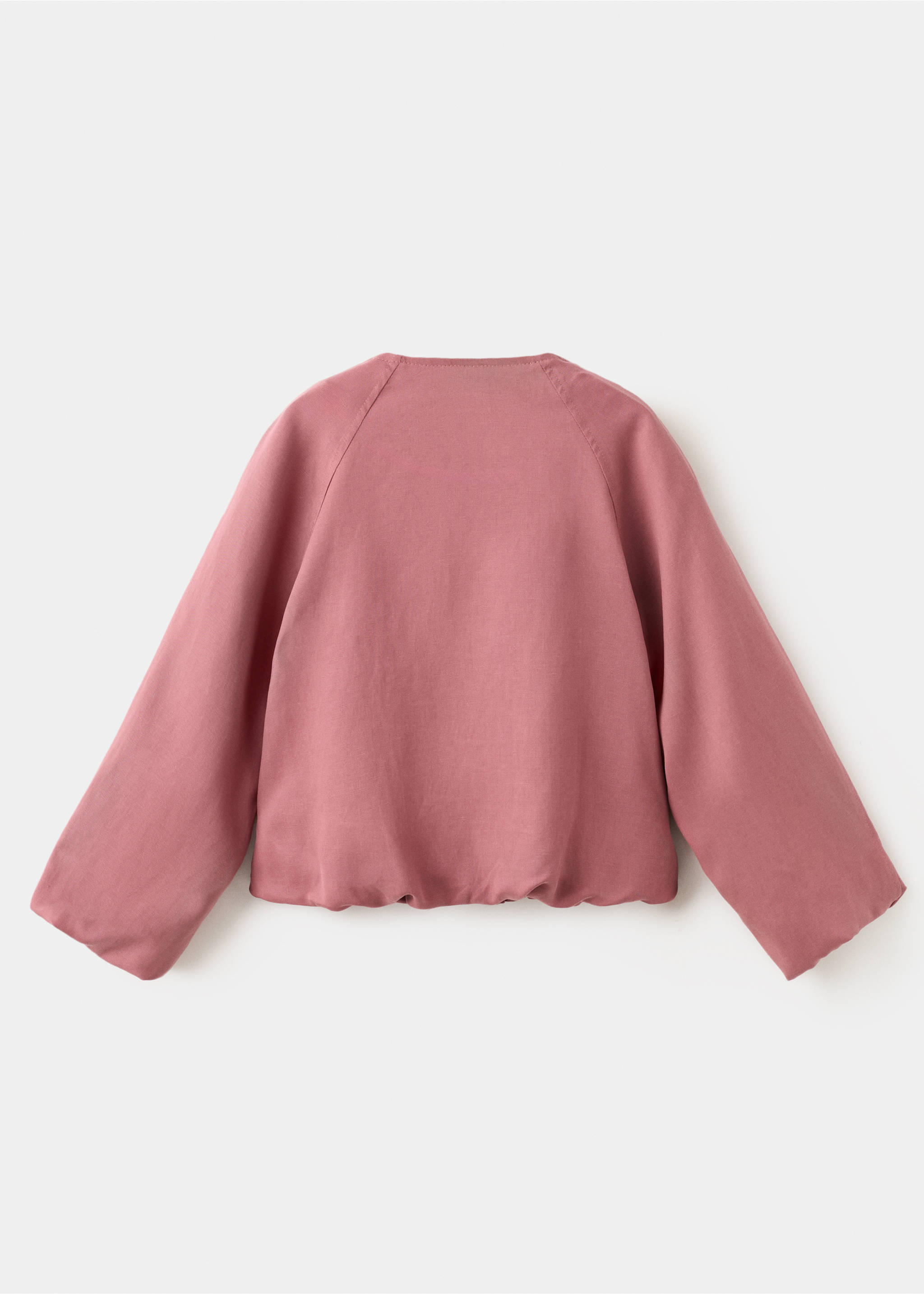 Linen lyocell bomber jacket - Reverse of the article, Pink. Ref: 27056345-00.