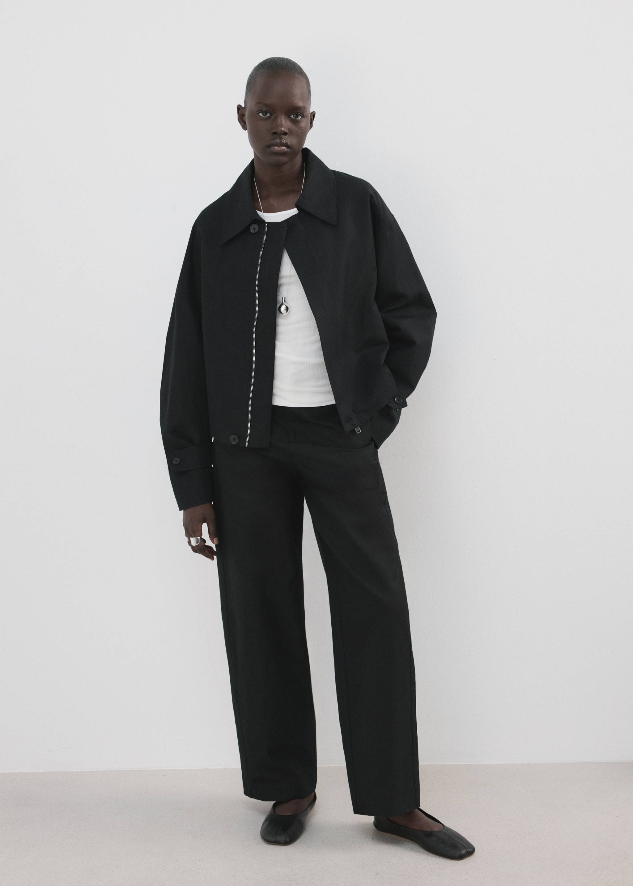 Barrel cotton trousers - General plane