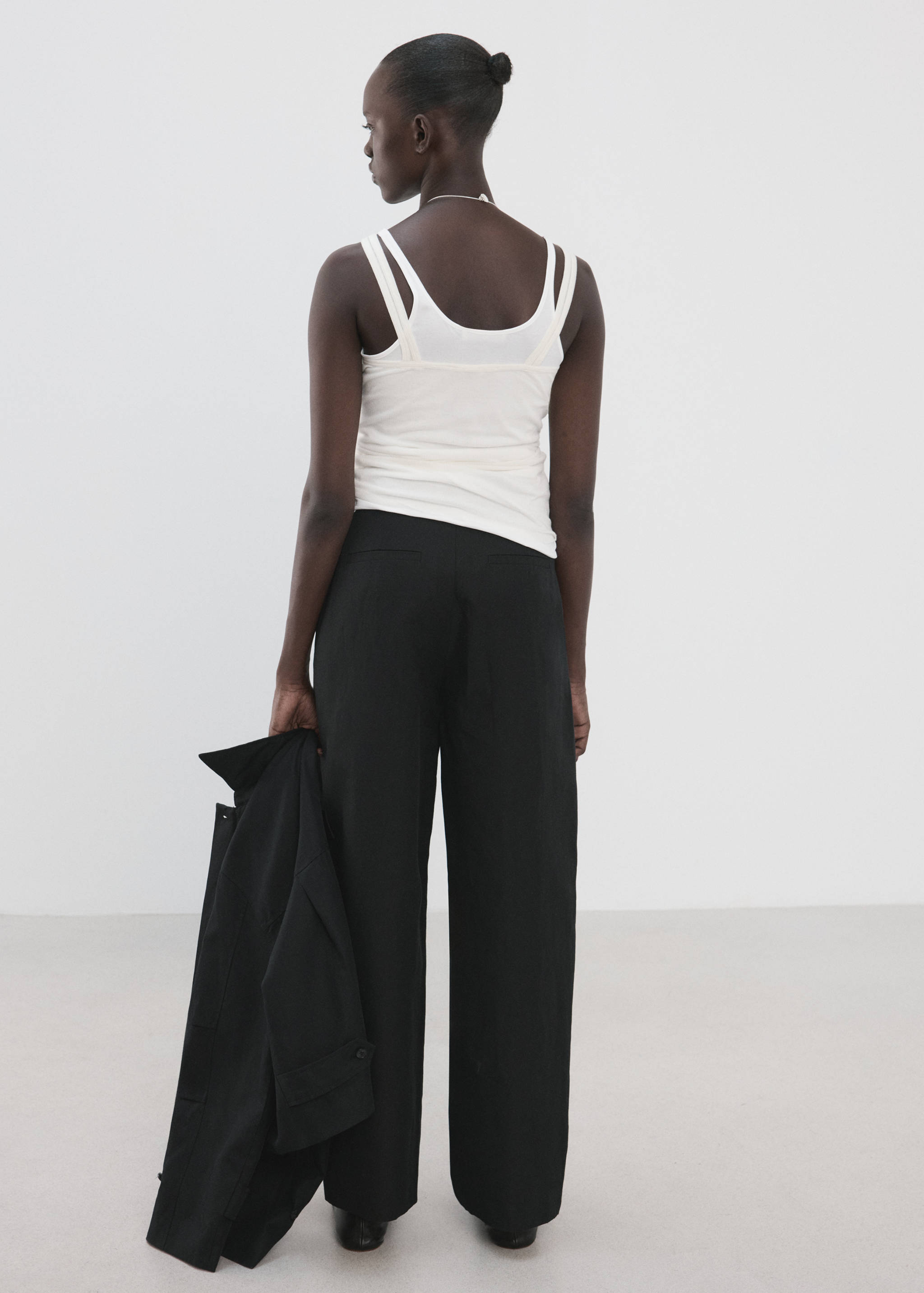 Barrel cotton trousers - Reverse of the article