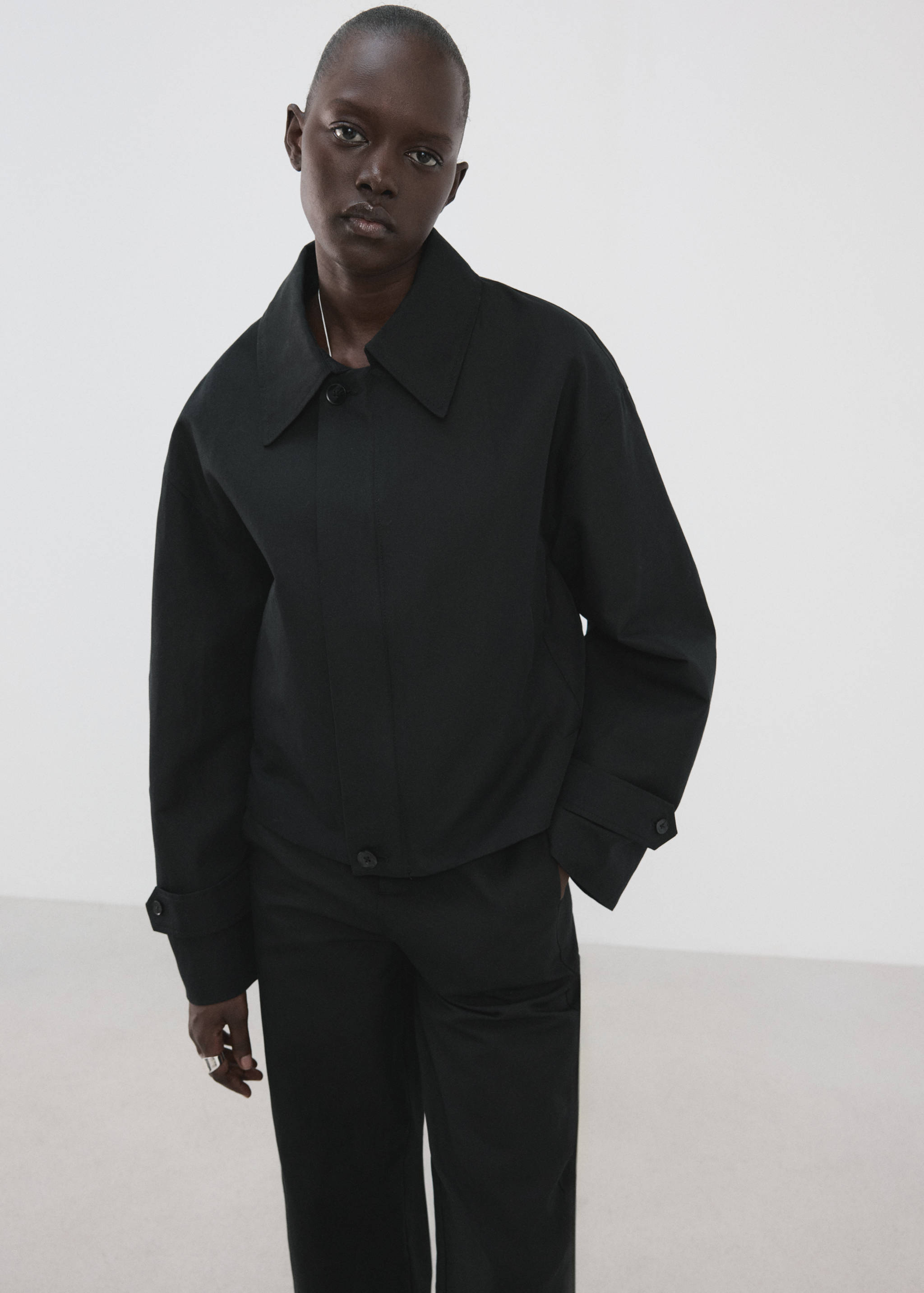 Barrel cotton trousers - Details of the article 1