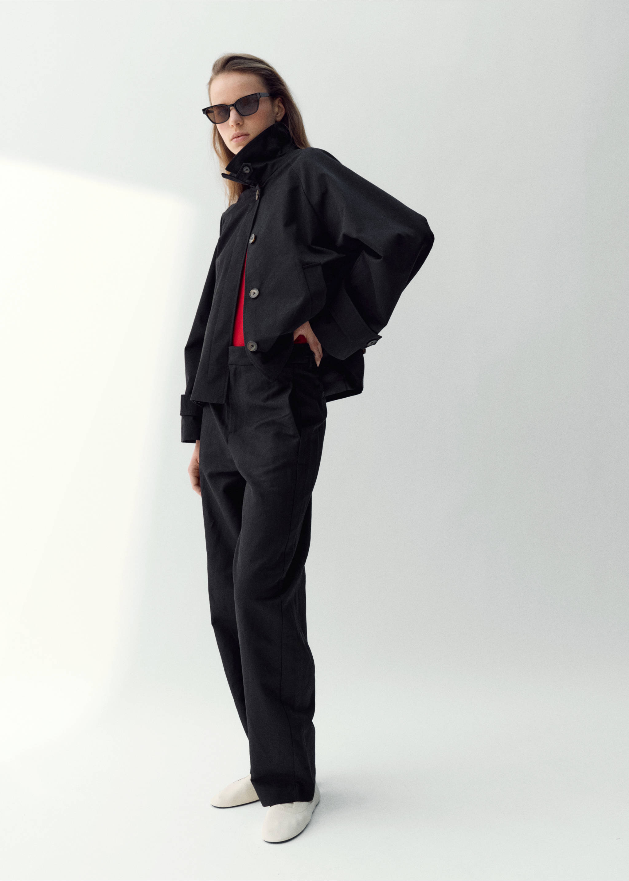 بنطال قطن باريلا - رؤية عامة, أسود. Ref: 27056346-01.