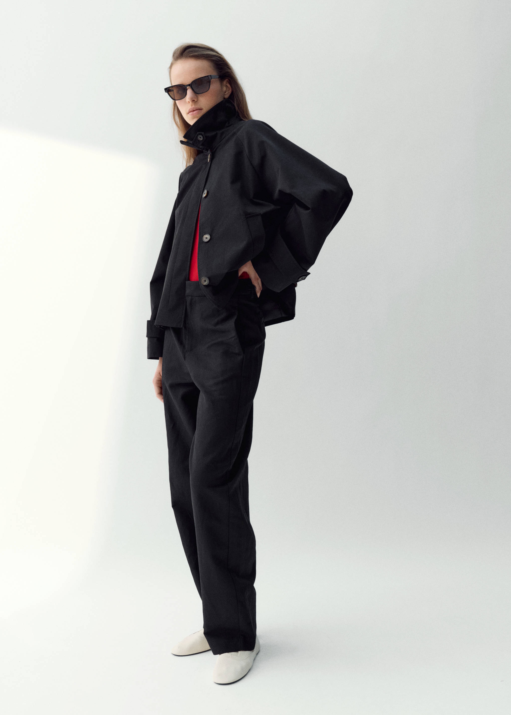 Barrel cotton trousers - General plane