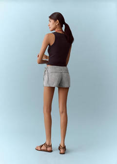 Tie-waist mini shorts — Denim Grey 7