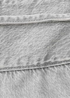 Tie-waist mini shorts — Denim Grey 8