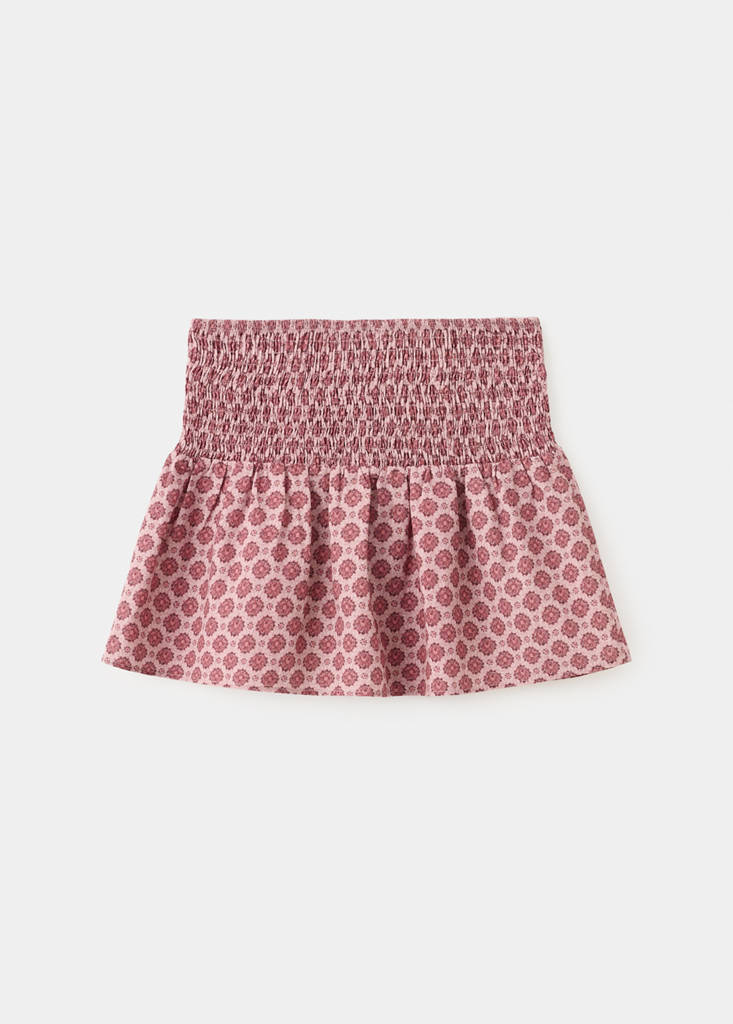Ruched floral skirt — Maroon