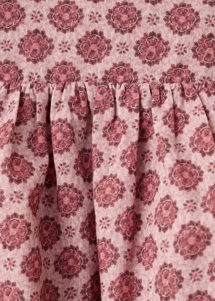 Ruched floral skirt — Maroon