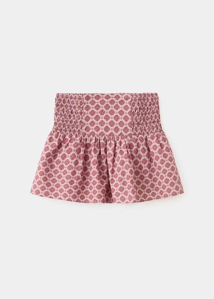 Ruched floral skirt — Maroon