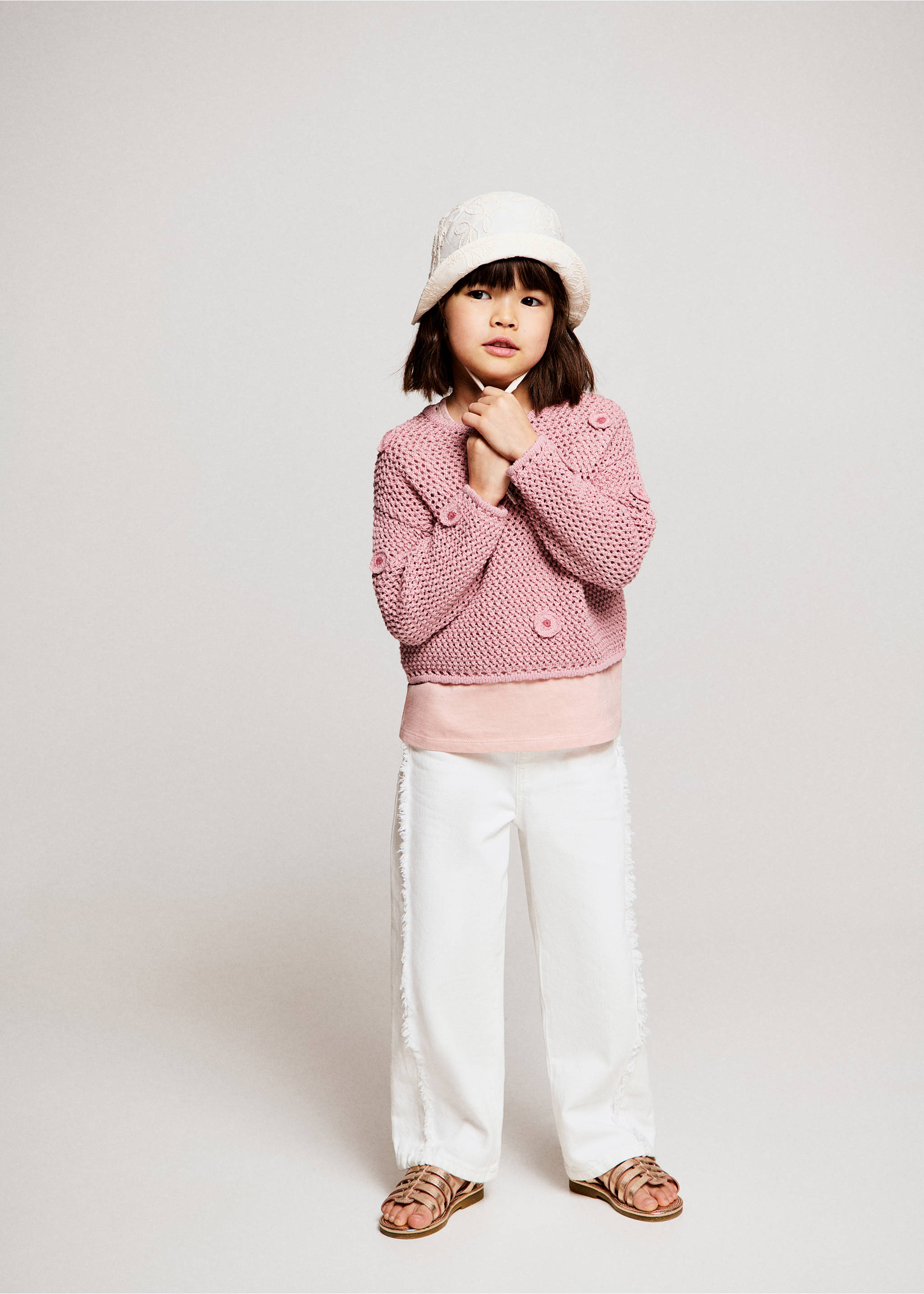 Jersey punto calado - Plano general, Rosa palo. Ref: 27056352-00.