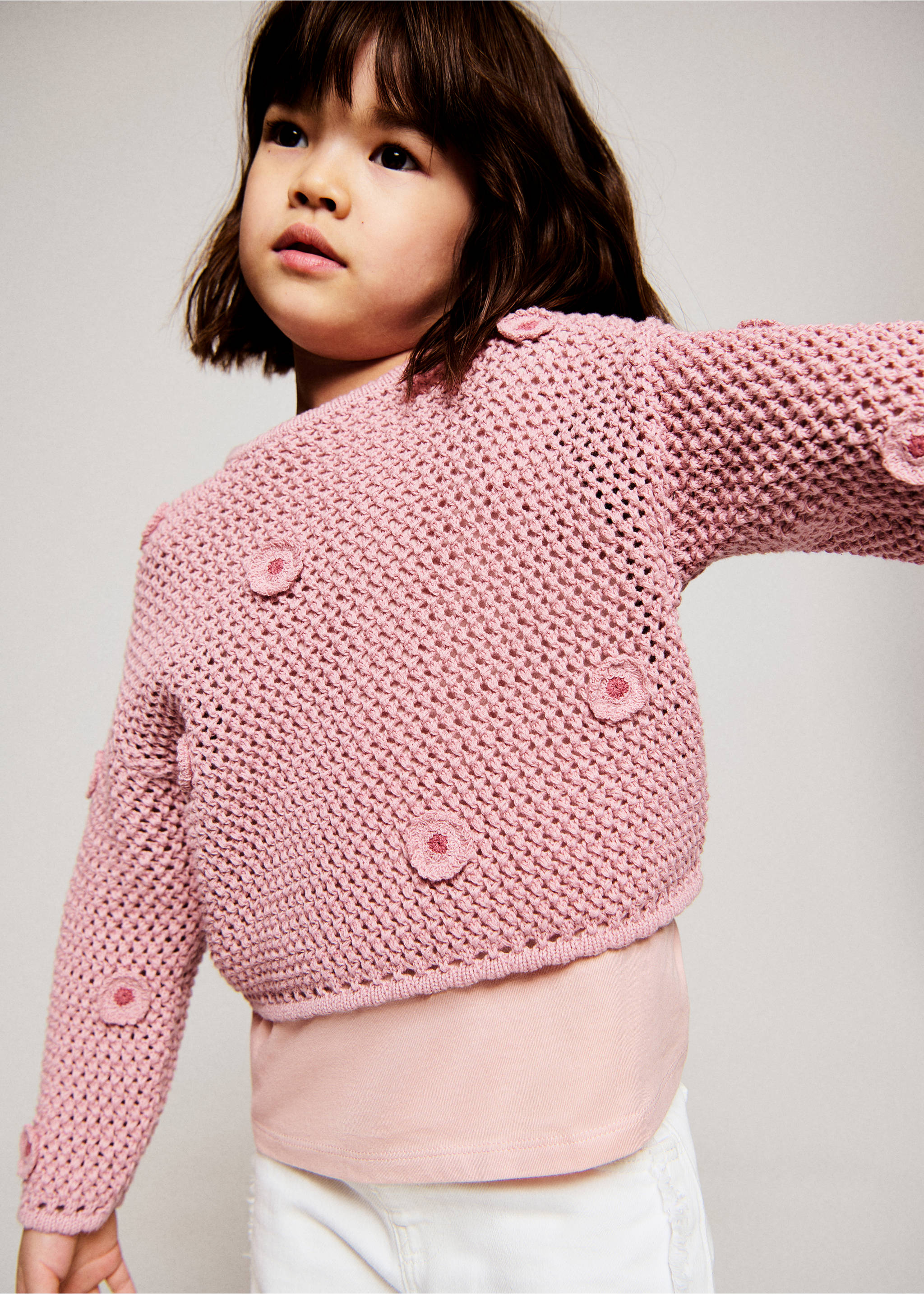 Jersey punto calado - Plano medio, Rosa palo. Ref: 27056352-00.