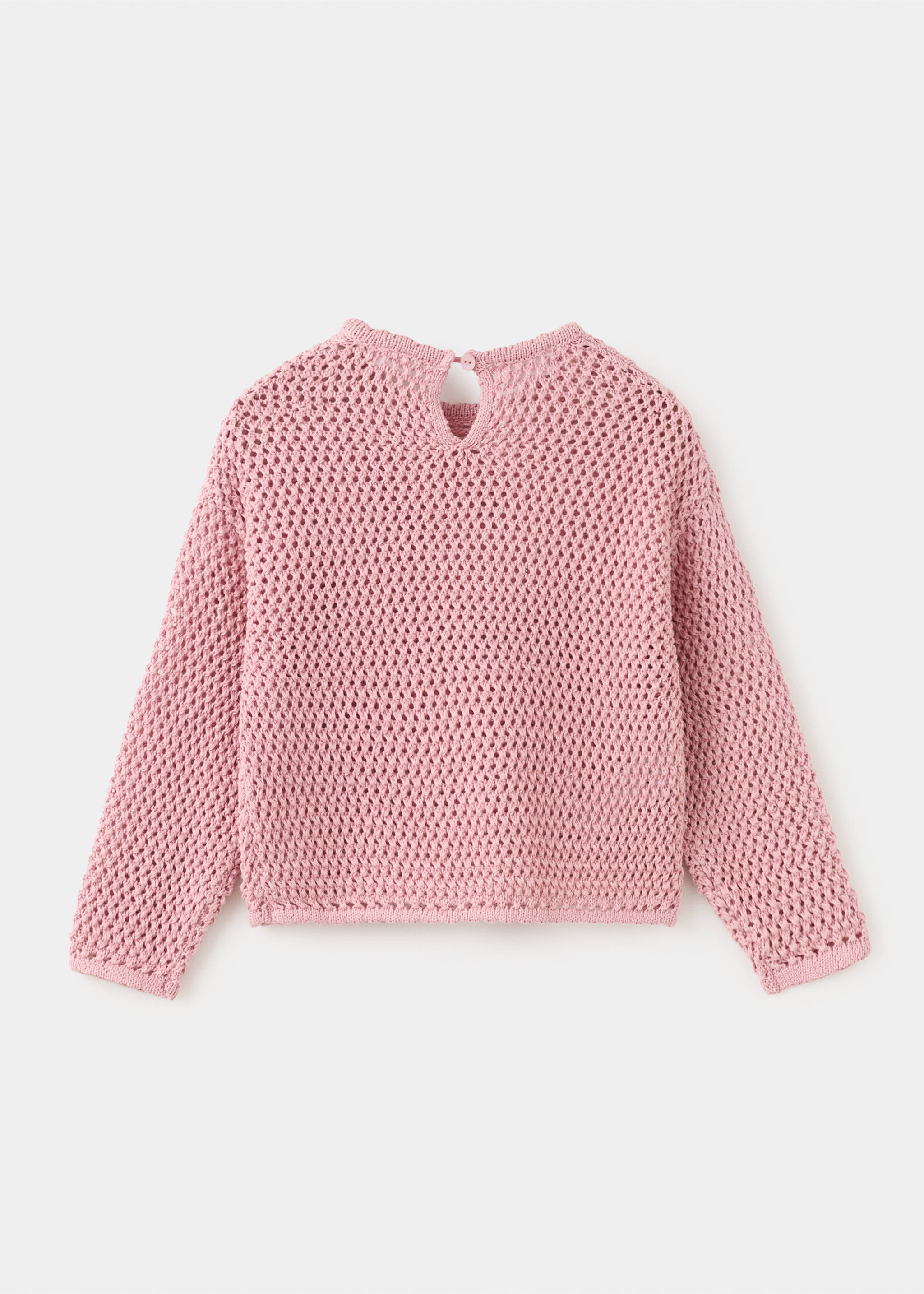 Jersey punto calado - Reverso del artículo, Rosa palo. Ref: 27056352-00.