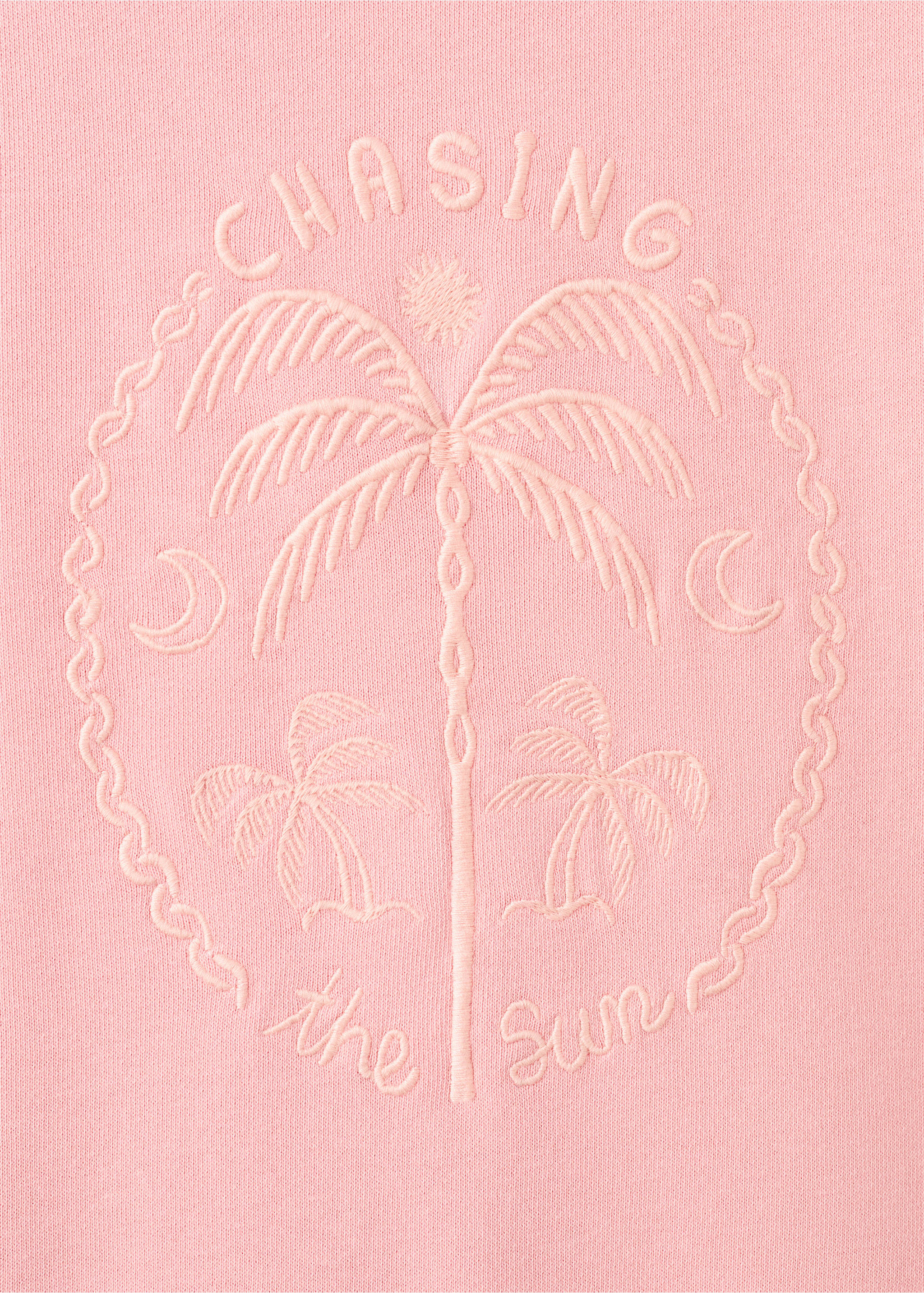 Cotton palm tree sweatshirt - Details of the article 0, Pink. Ref: 27056353-00.
