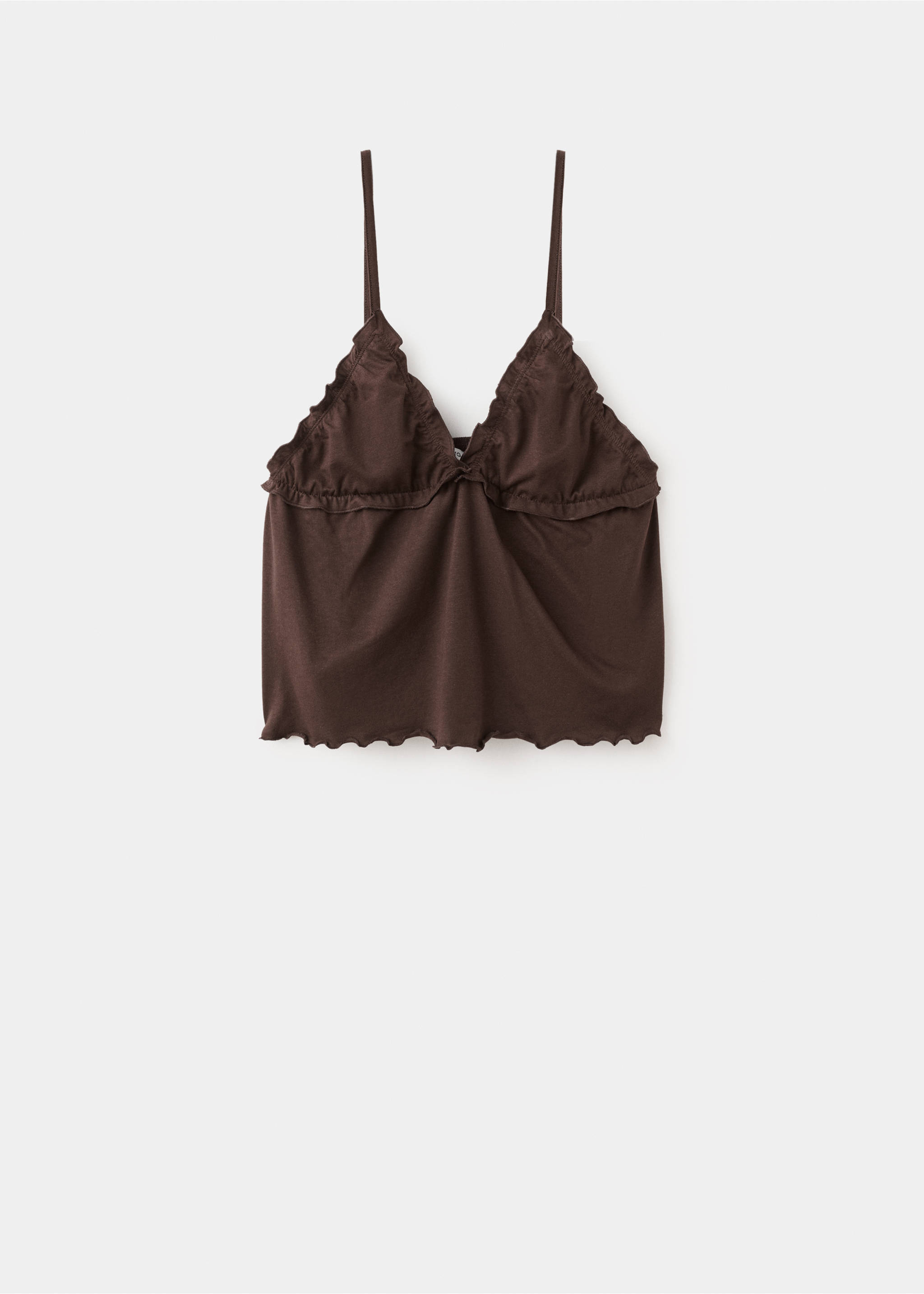 Cotton top with straps - Article without model, Brown. Ref: 27056355-00.