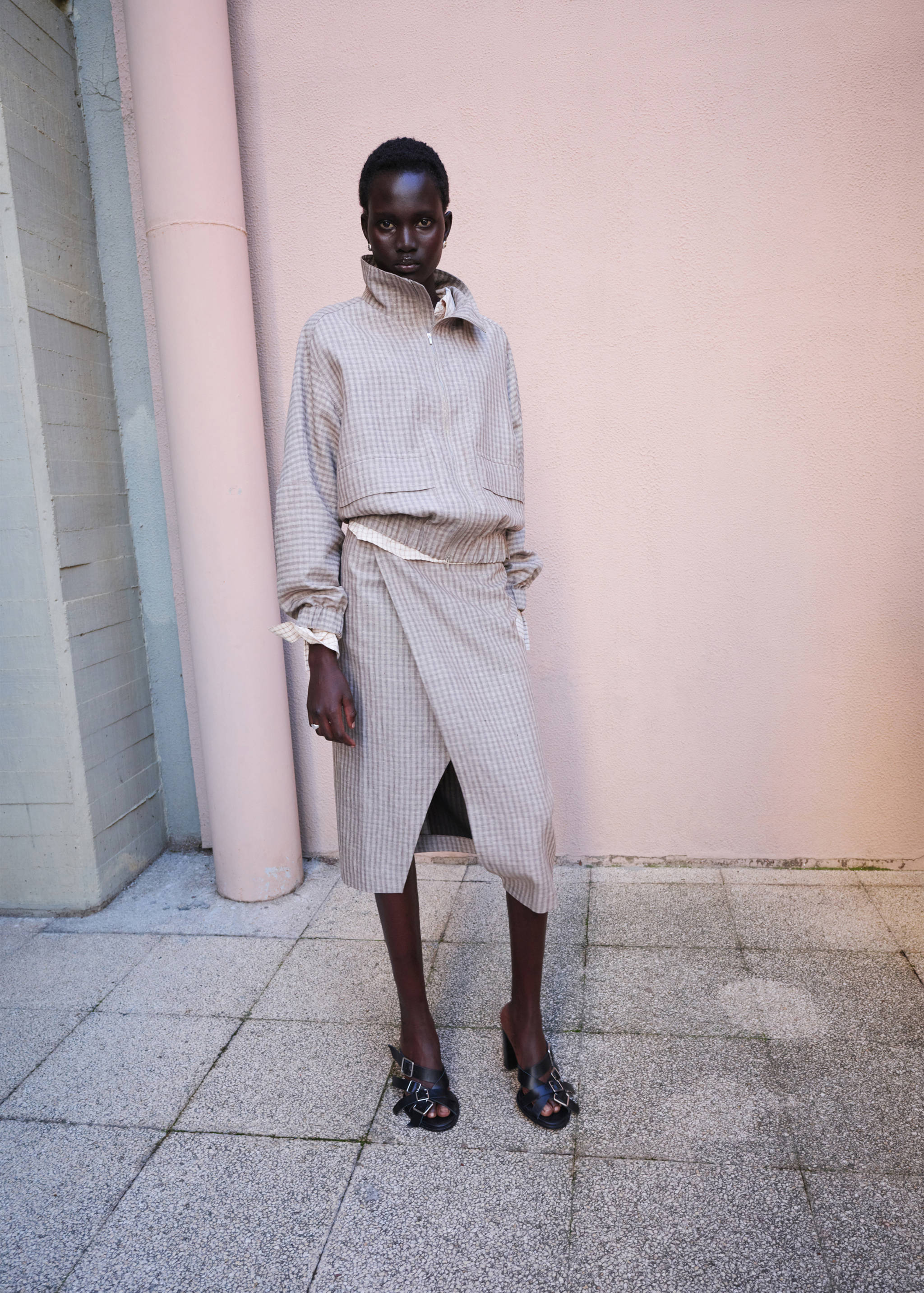 Check wrap skirt - General plane