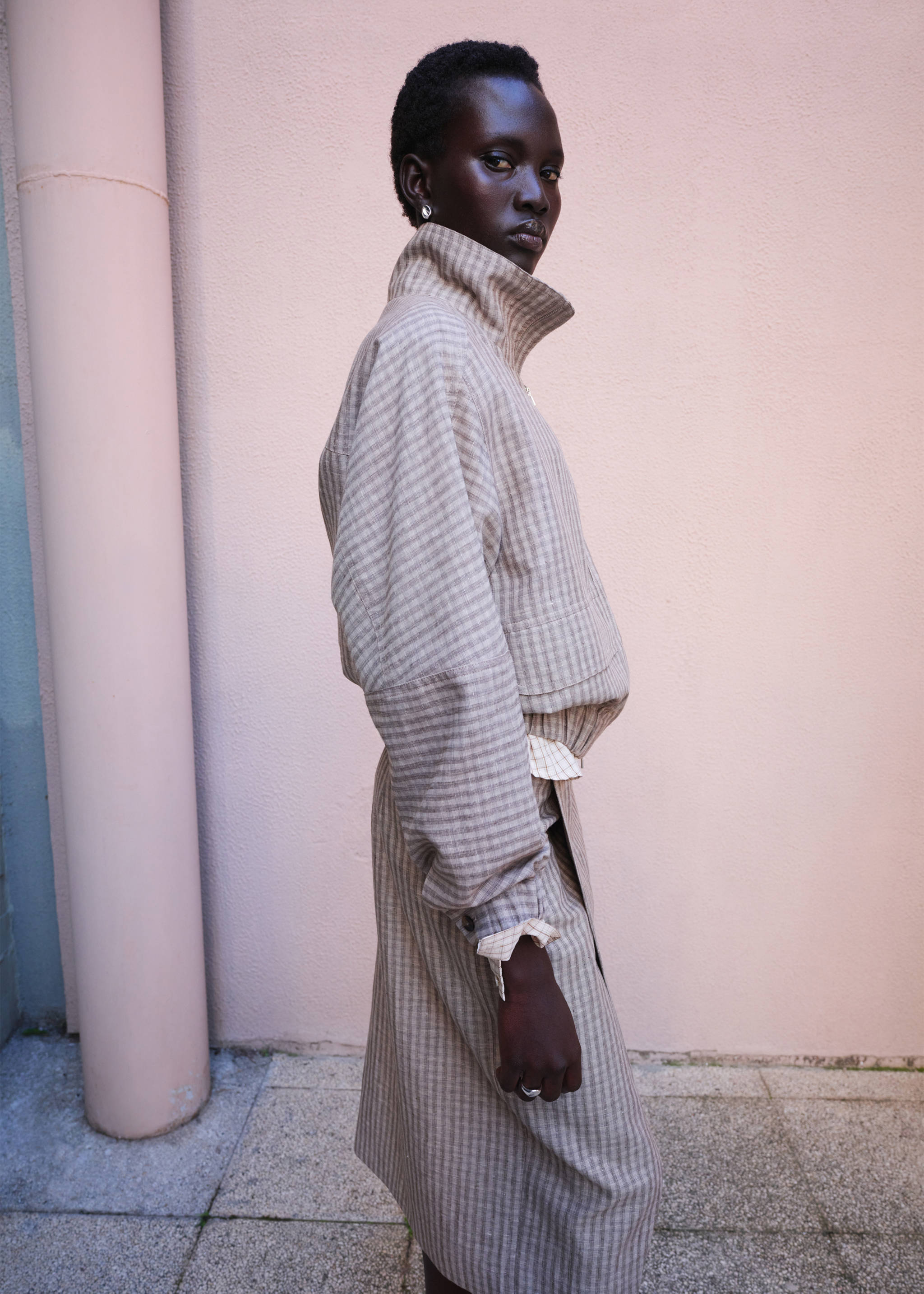 Check wrap skirt - Medium plane