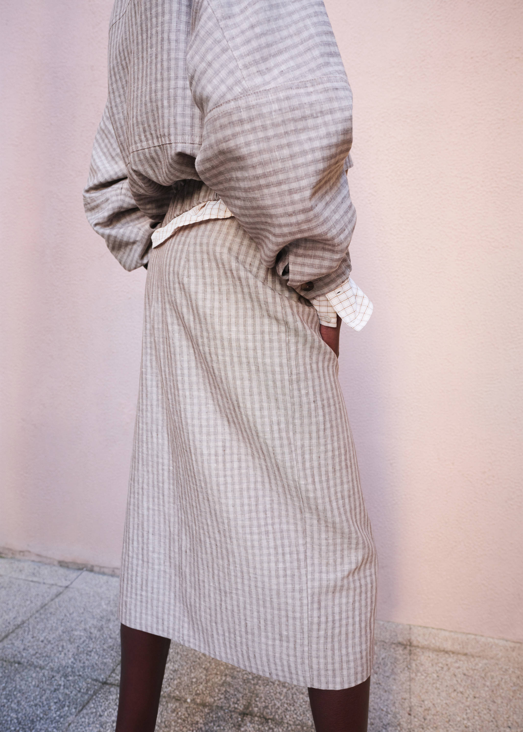 Check wrap skirt - Reverse of the article