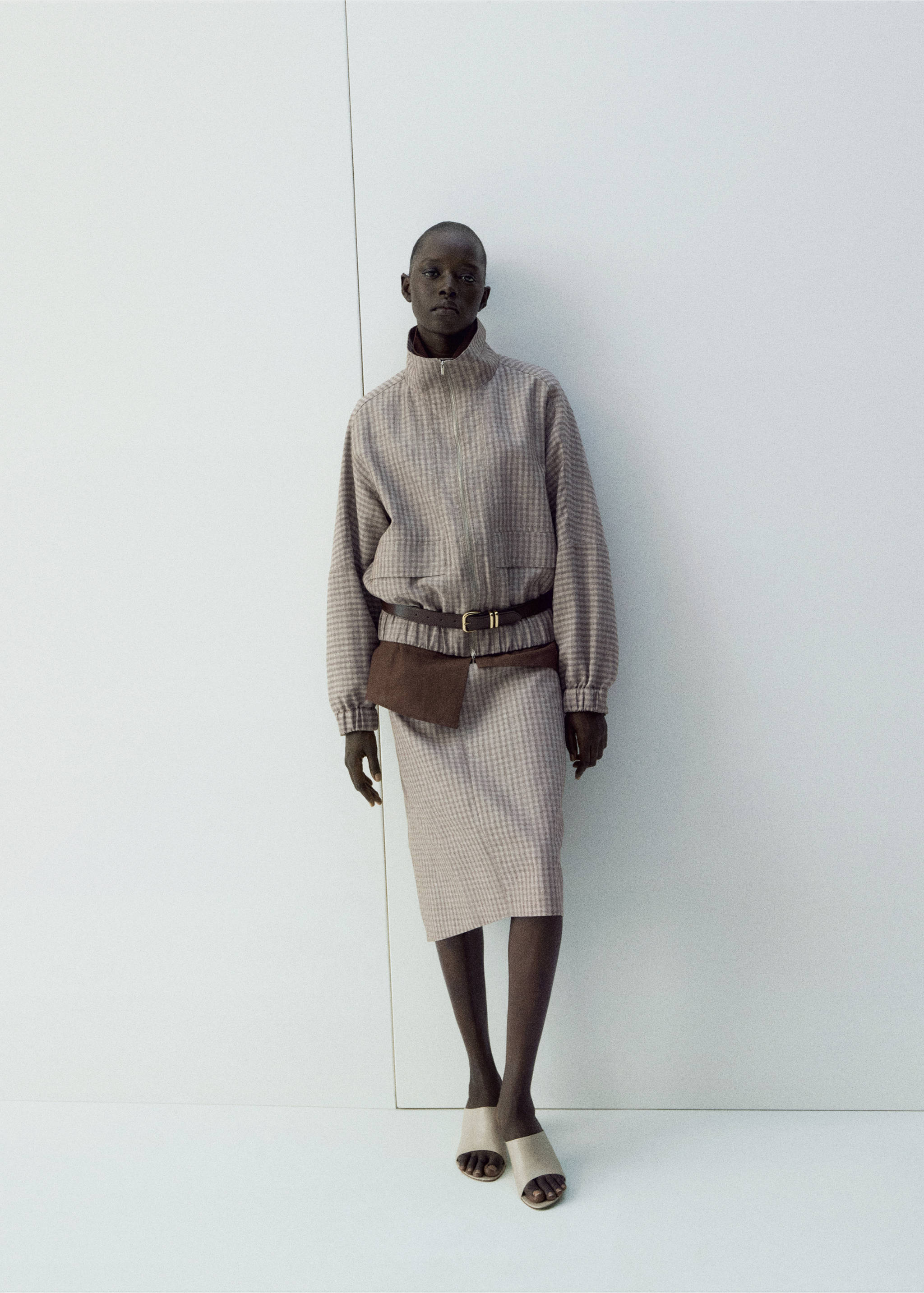 Check wrap skirt - General plane, Light/Pastel Grey. Ref: 27056362-01.