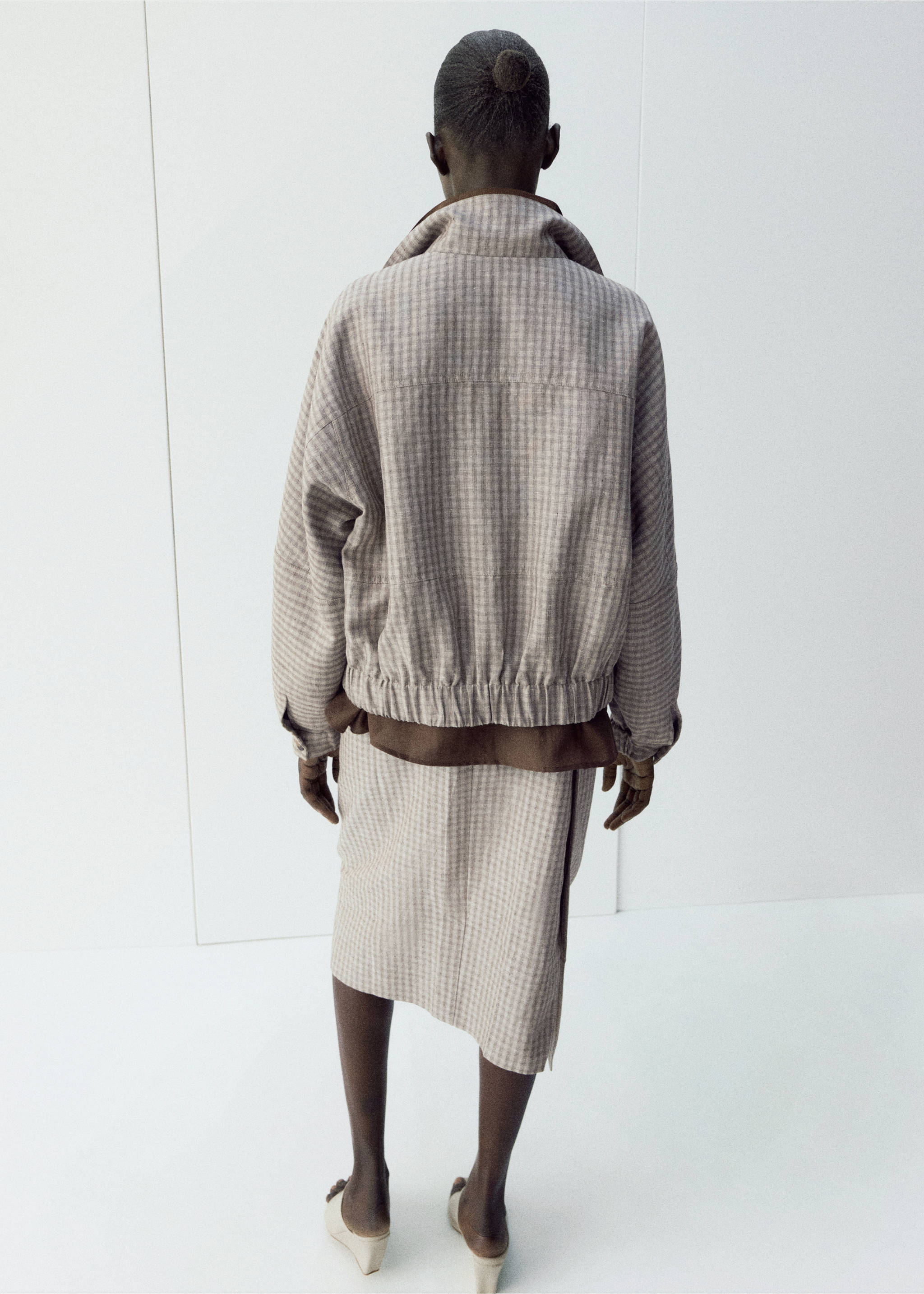 Check wrap skirt - Reverse of the article, Light/Pastel Grey. Ref: 27056362-01.