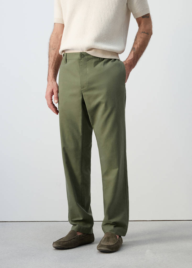 Regular-fit chino trousers — Forest Green
