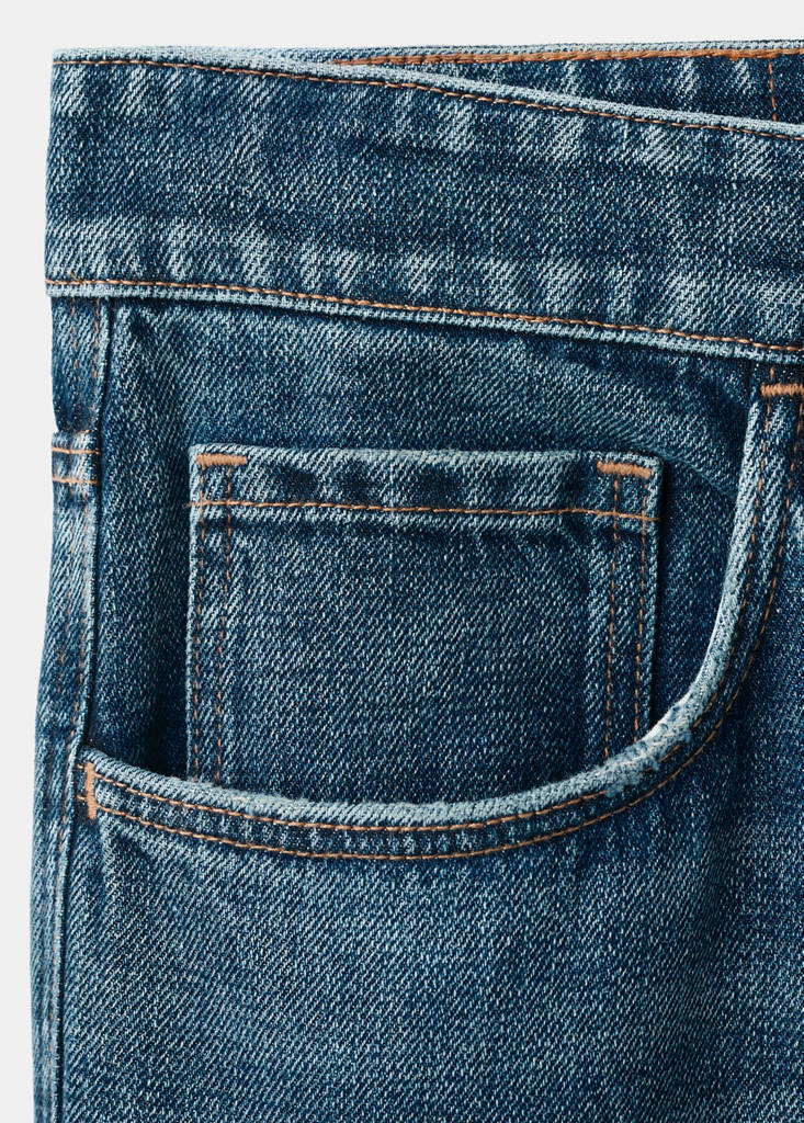 Straight fit cotton-linen jeans — Dark Vintage Blue