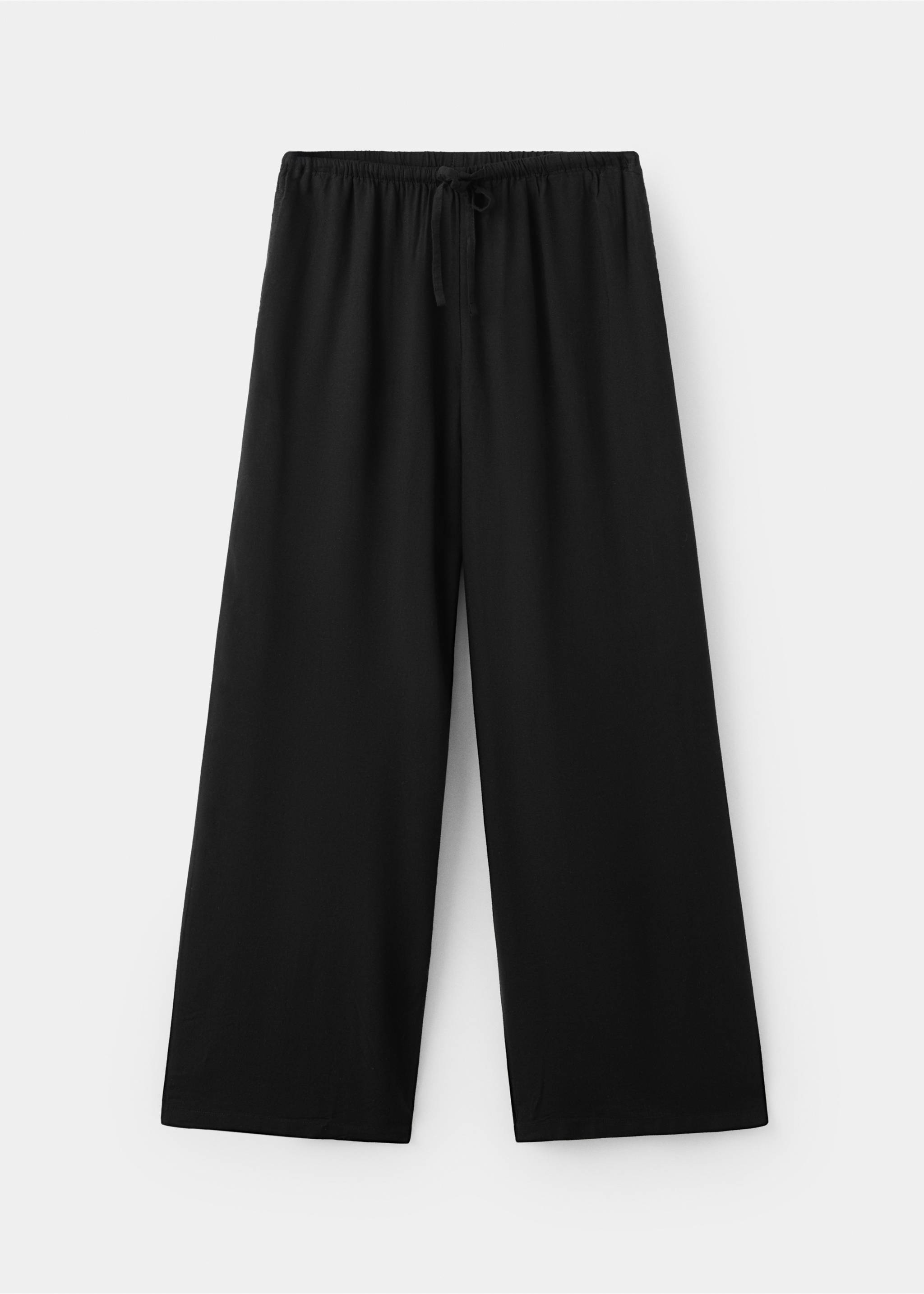 Straight linen-blend trousers - Article without model, Black. Ref: 27056714-00.
