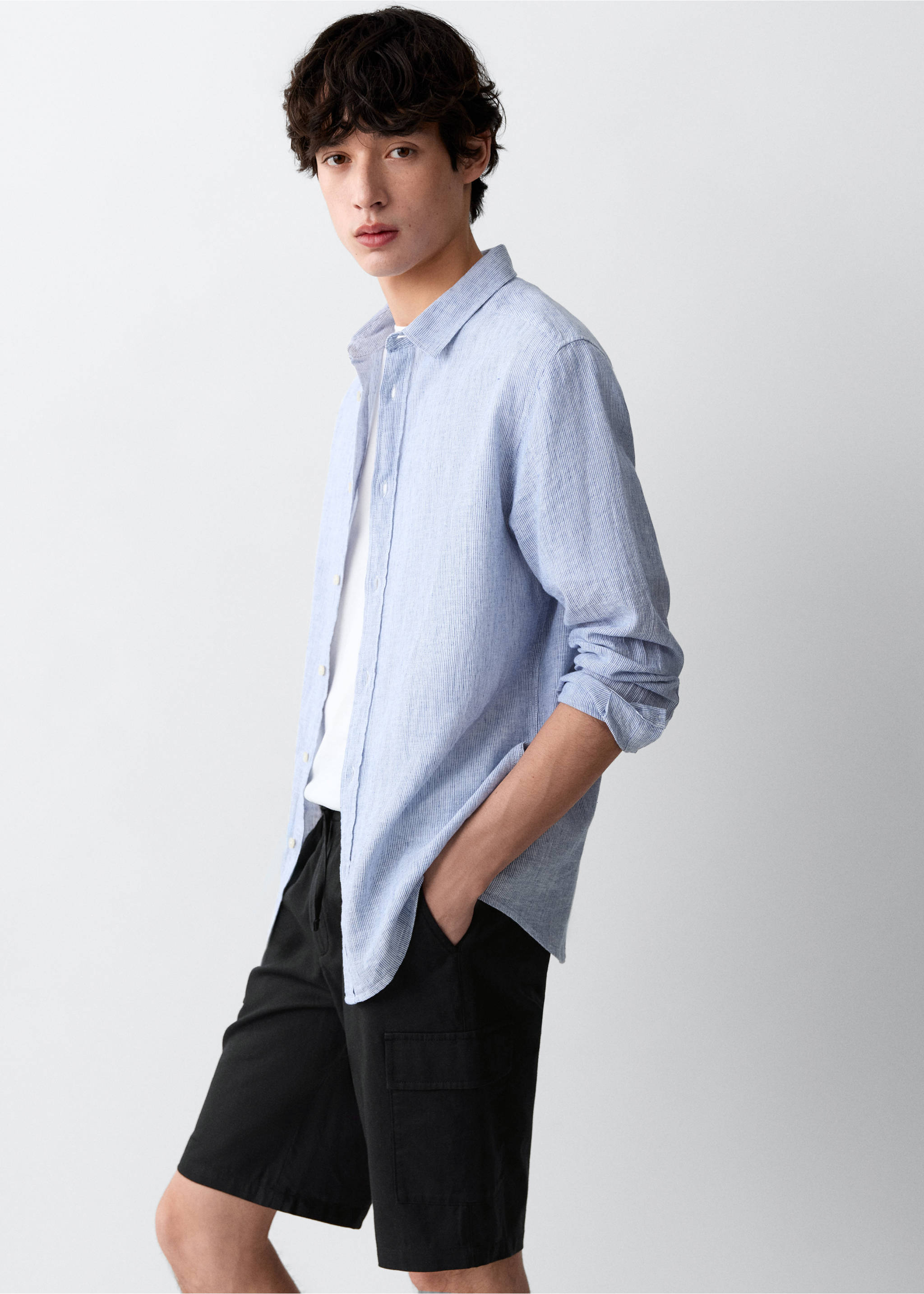 Bermudes cargo - Pla mig, Negre. Ref: 27056715-00.