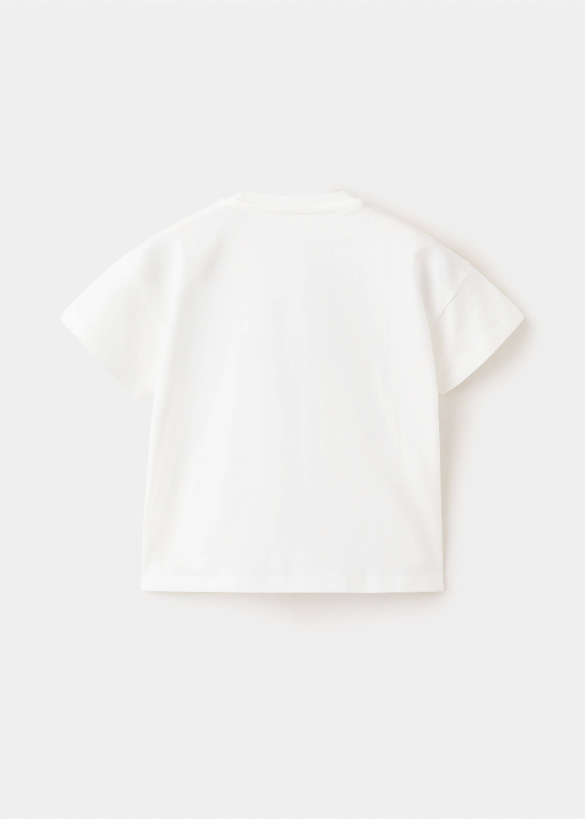 Camiseta algodón bordado flores - Reverso del artículo, Blanco roto. Ref: 27056717-00.