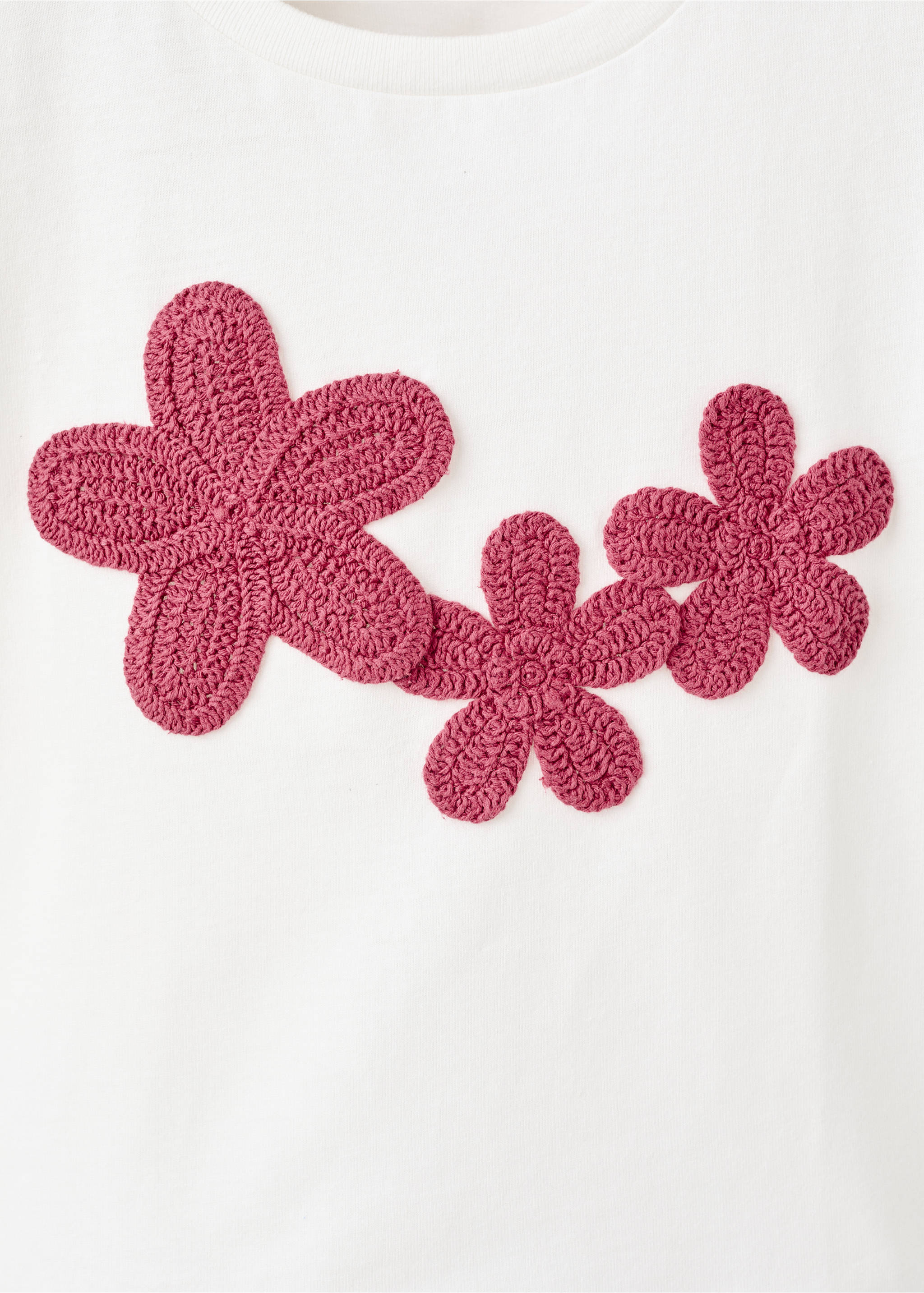 Camiseta algodón bordado flores - Detalle del artículo 8, Blanco roto. Ref: 27056717-00.