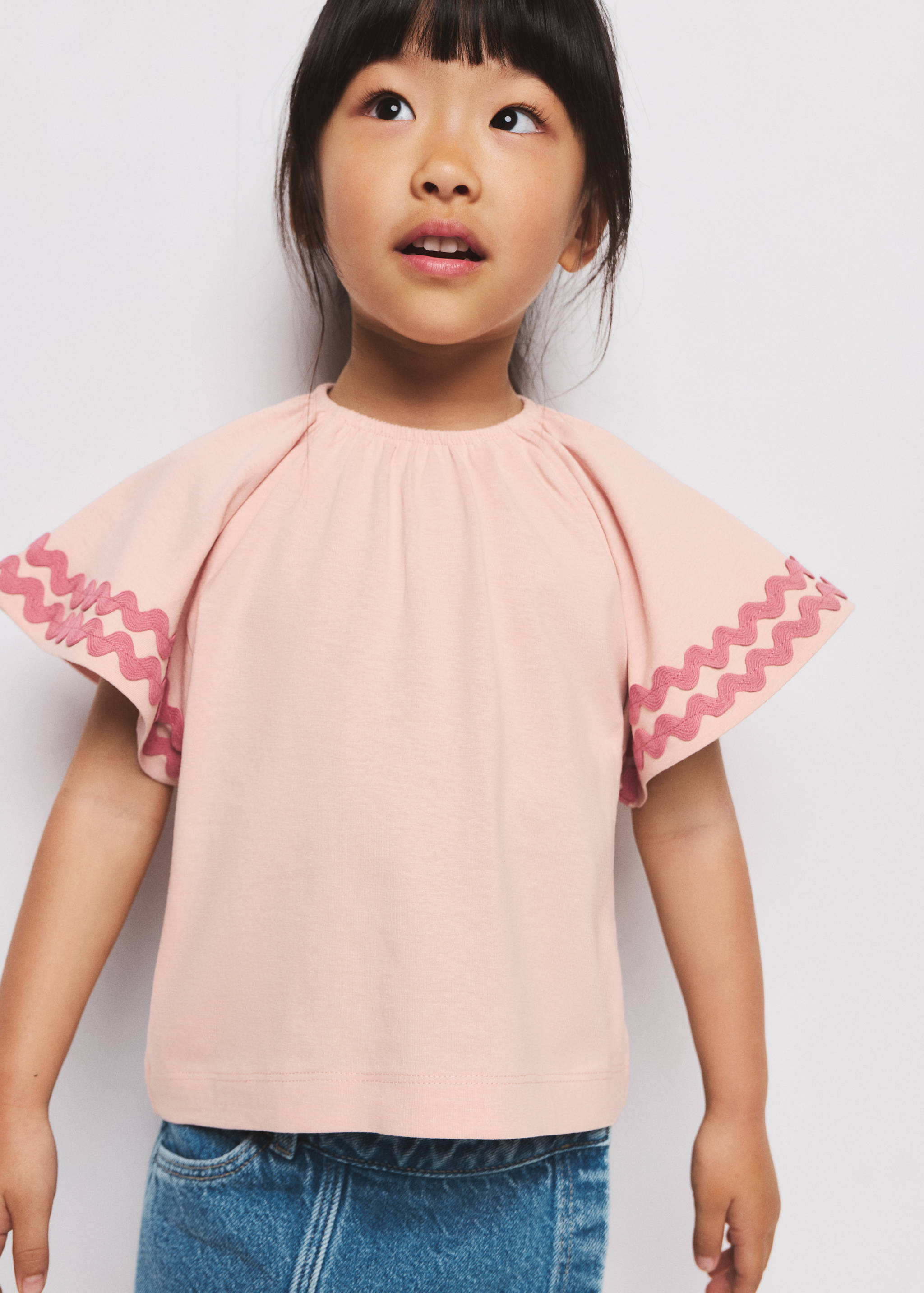 Cotton t-shirt with contrasting trim - General plane