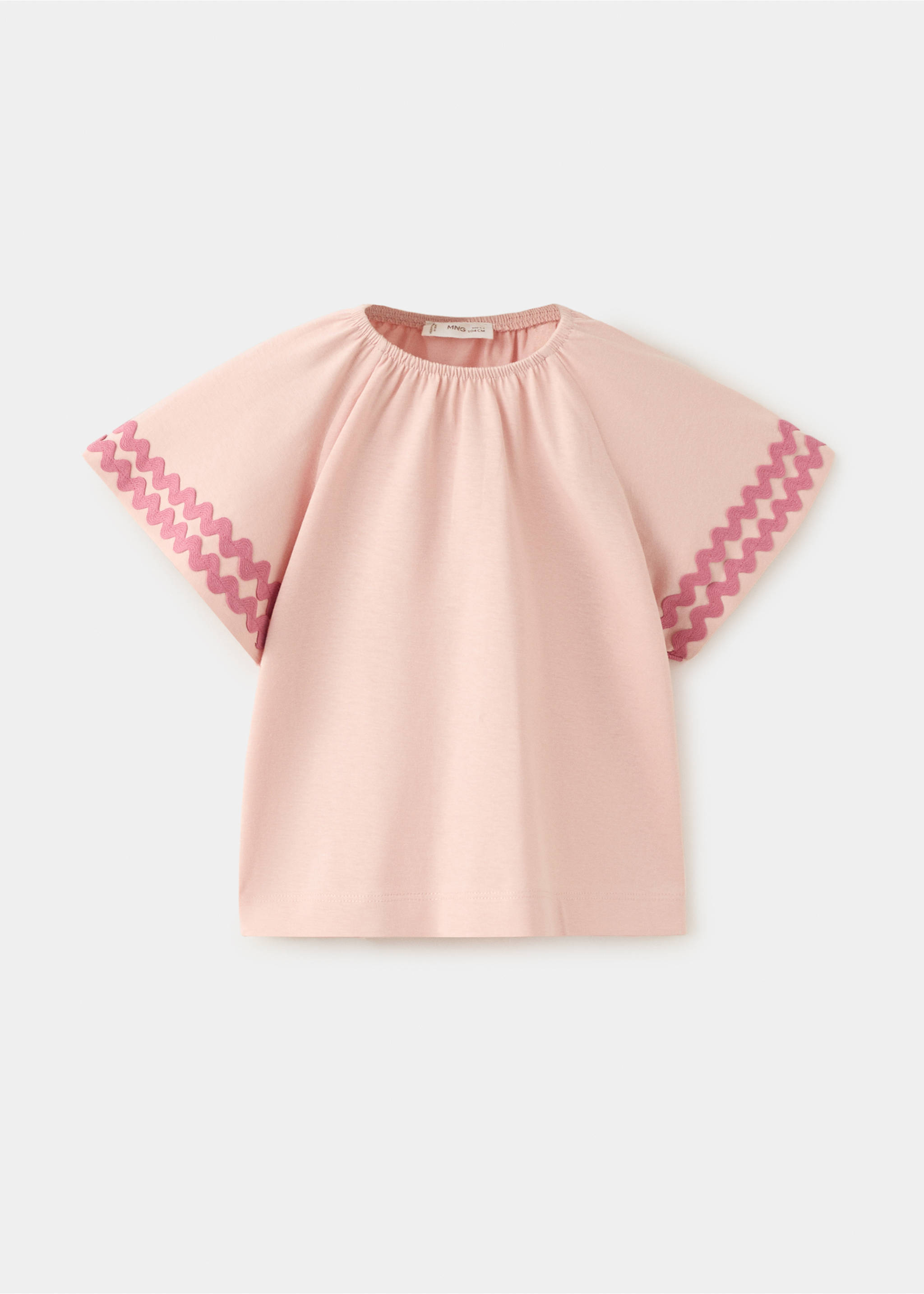 Cotton t-shirt with contrasting trim - Article without model, Pink. Ref: 27056718-00.