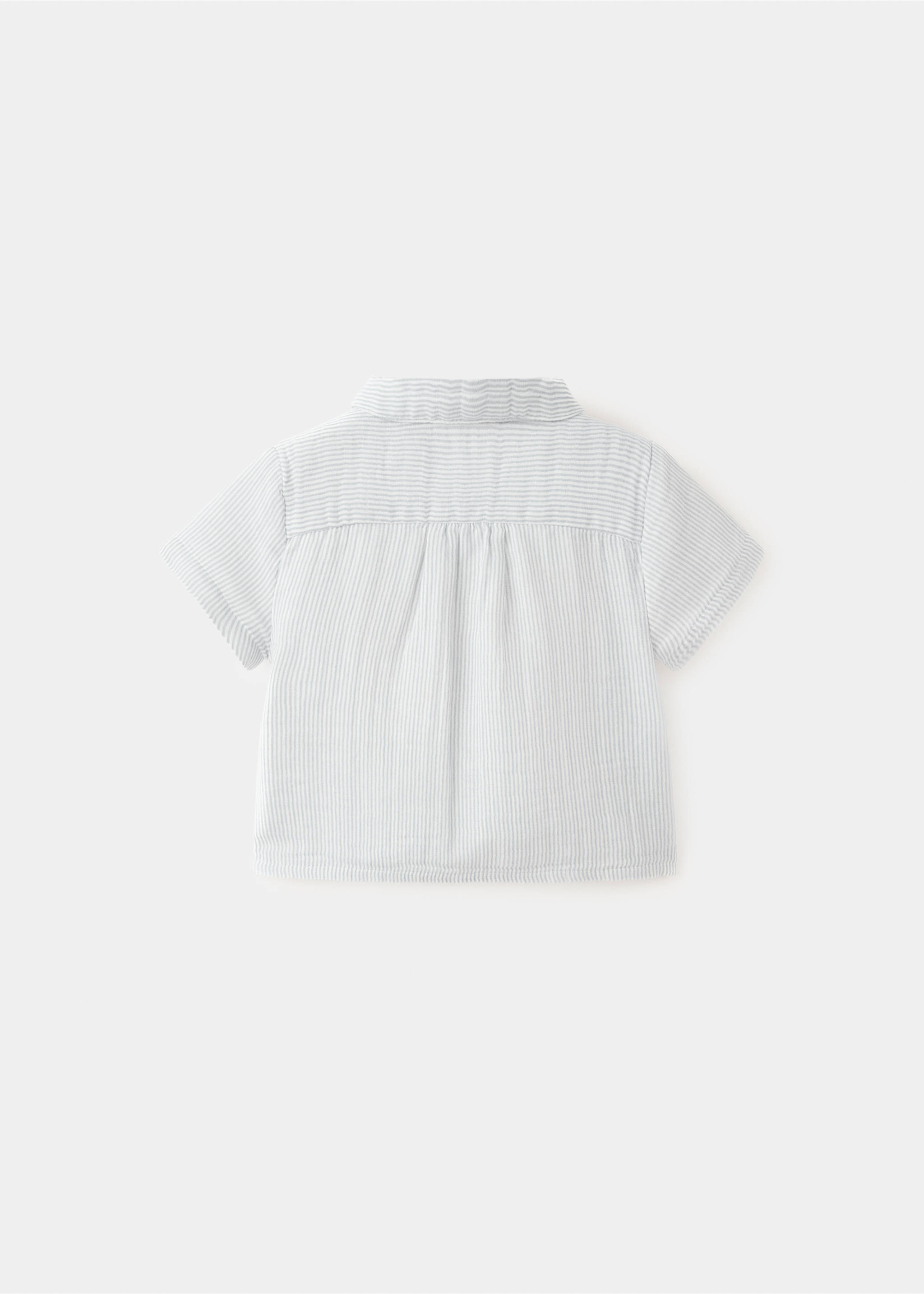 Striped cotton shirt - Reverse of the article, Sky Blue. Ref: 27056721-00.