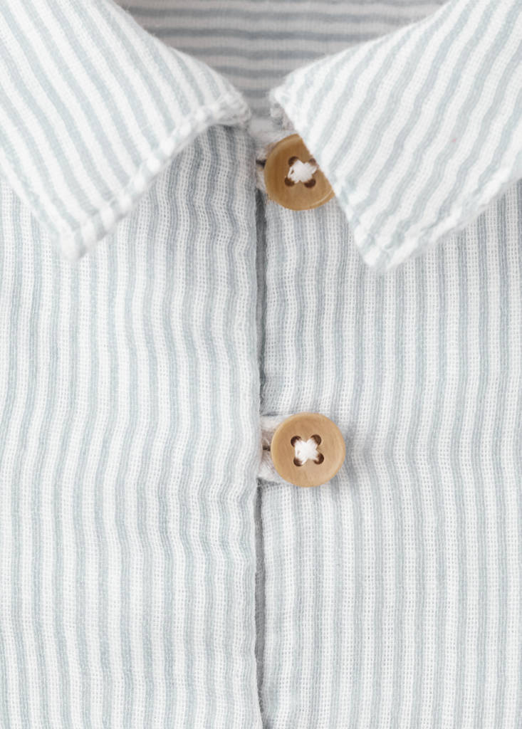 Striped cotton shirt — Sky Blue
