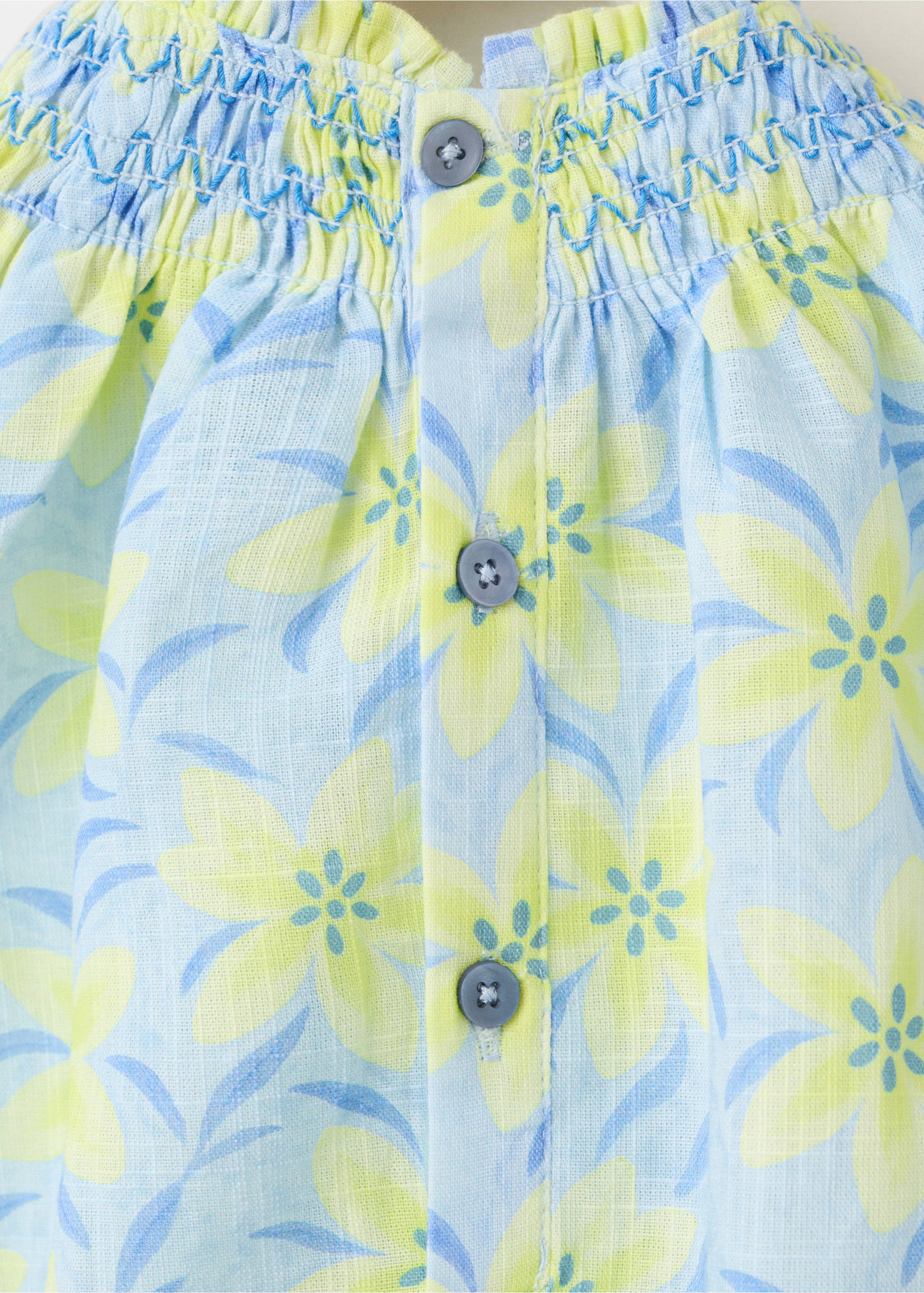 Floral-print romper suit - Details of the article 0, Yellow. Ref: 27056724-00.