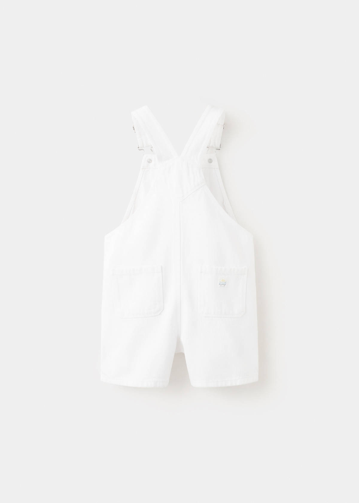 Denim dungarees with pockets — White