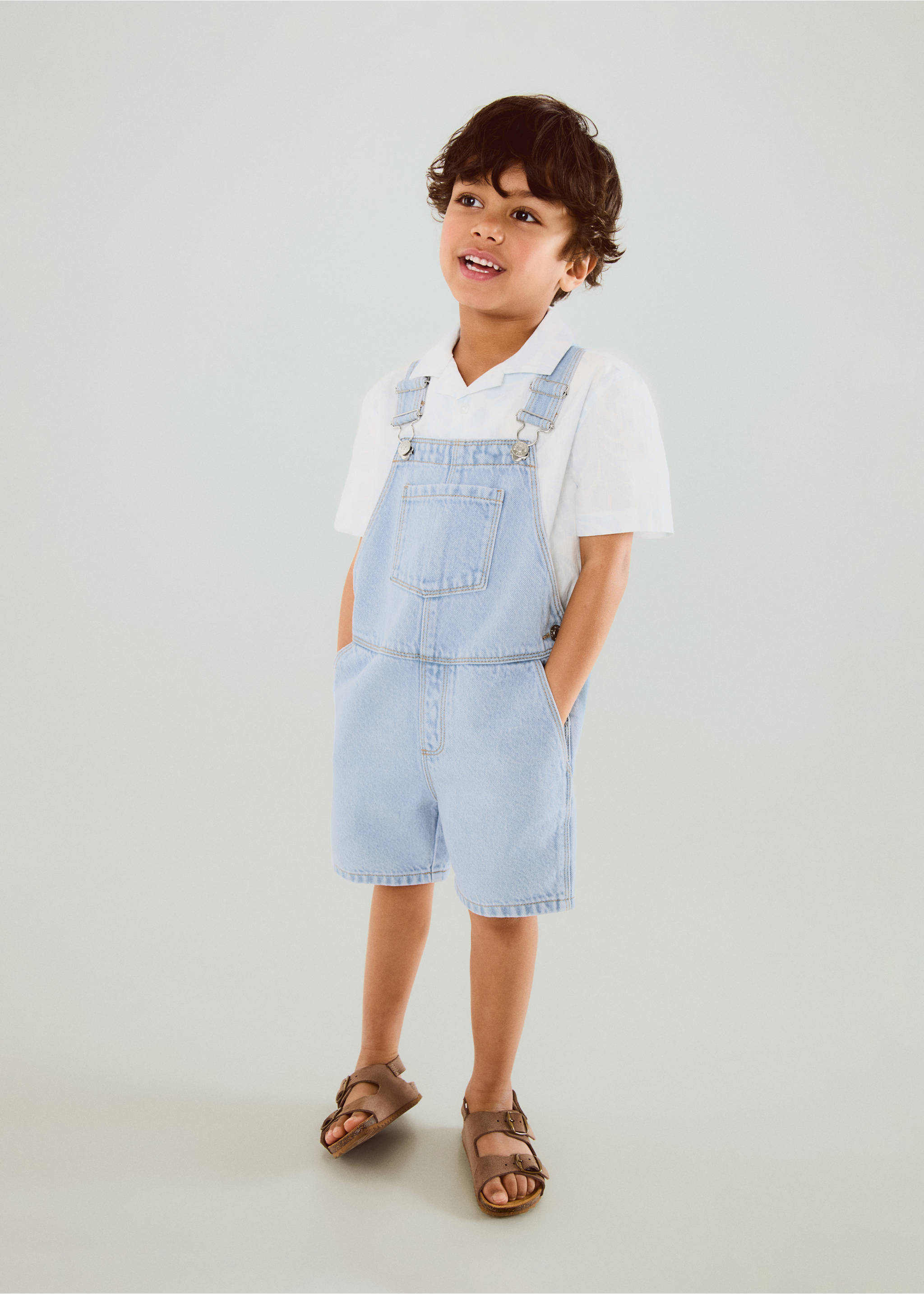 Pockets cotton dungarees - General plane, Light Blue. Ref: 27056727-00.