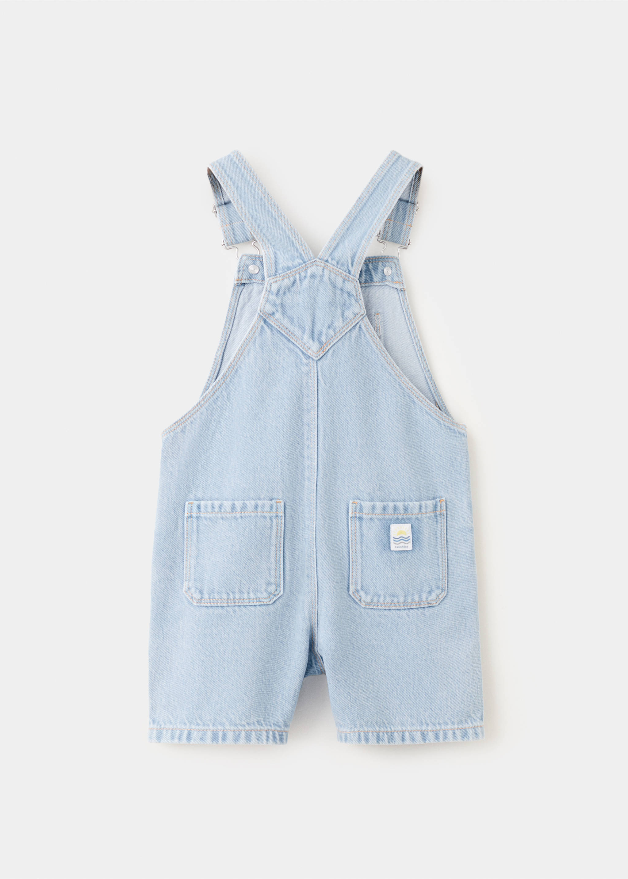 Pockets cotton dungarees - Reverse of the article, Light Blue. Ref: 27056727-00.