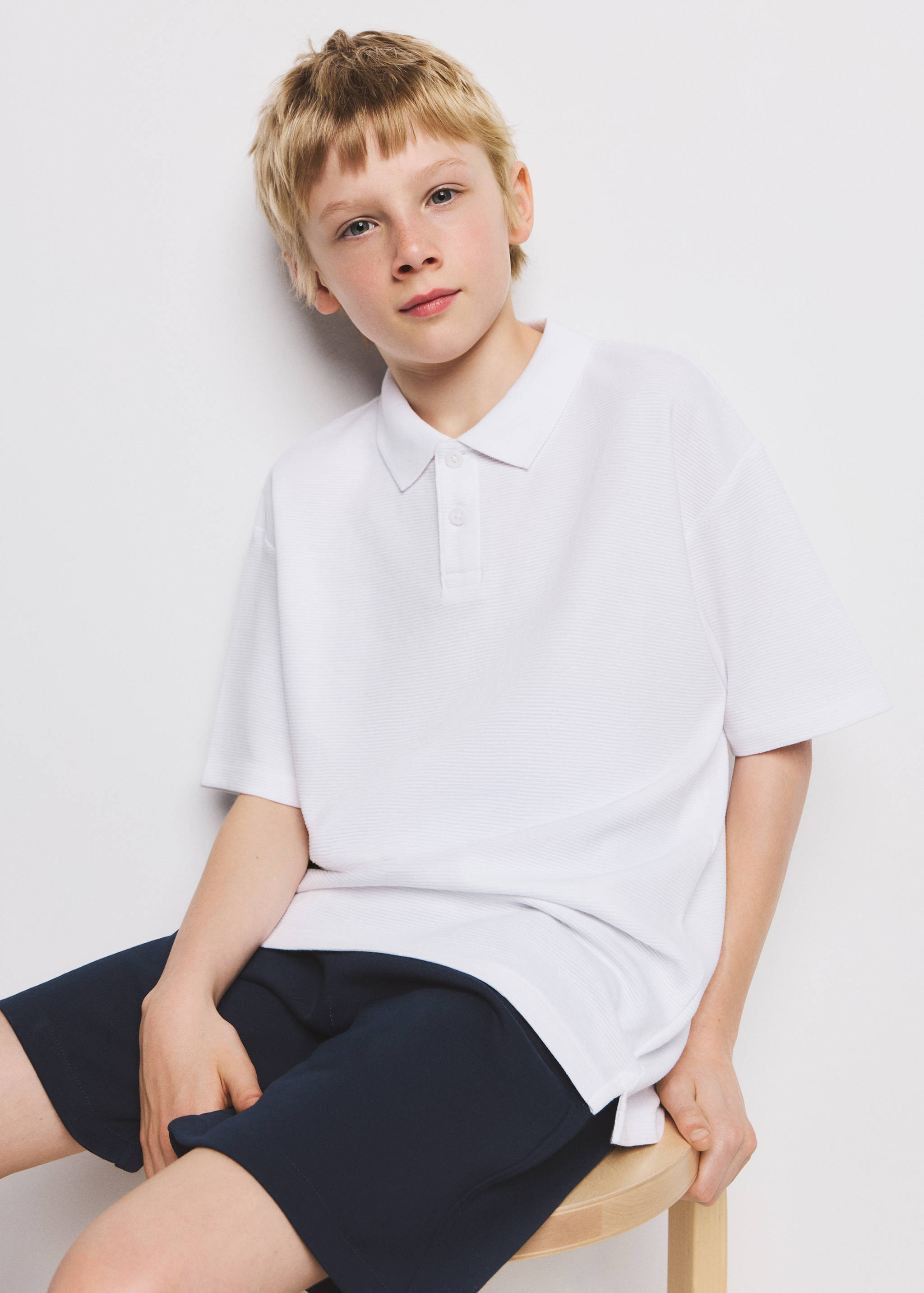 Basic cotton bermuda shorts - Medium plane