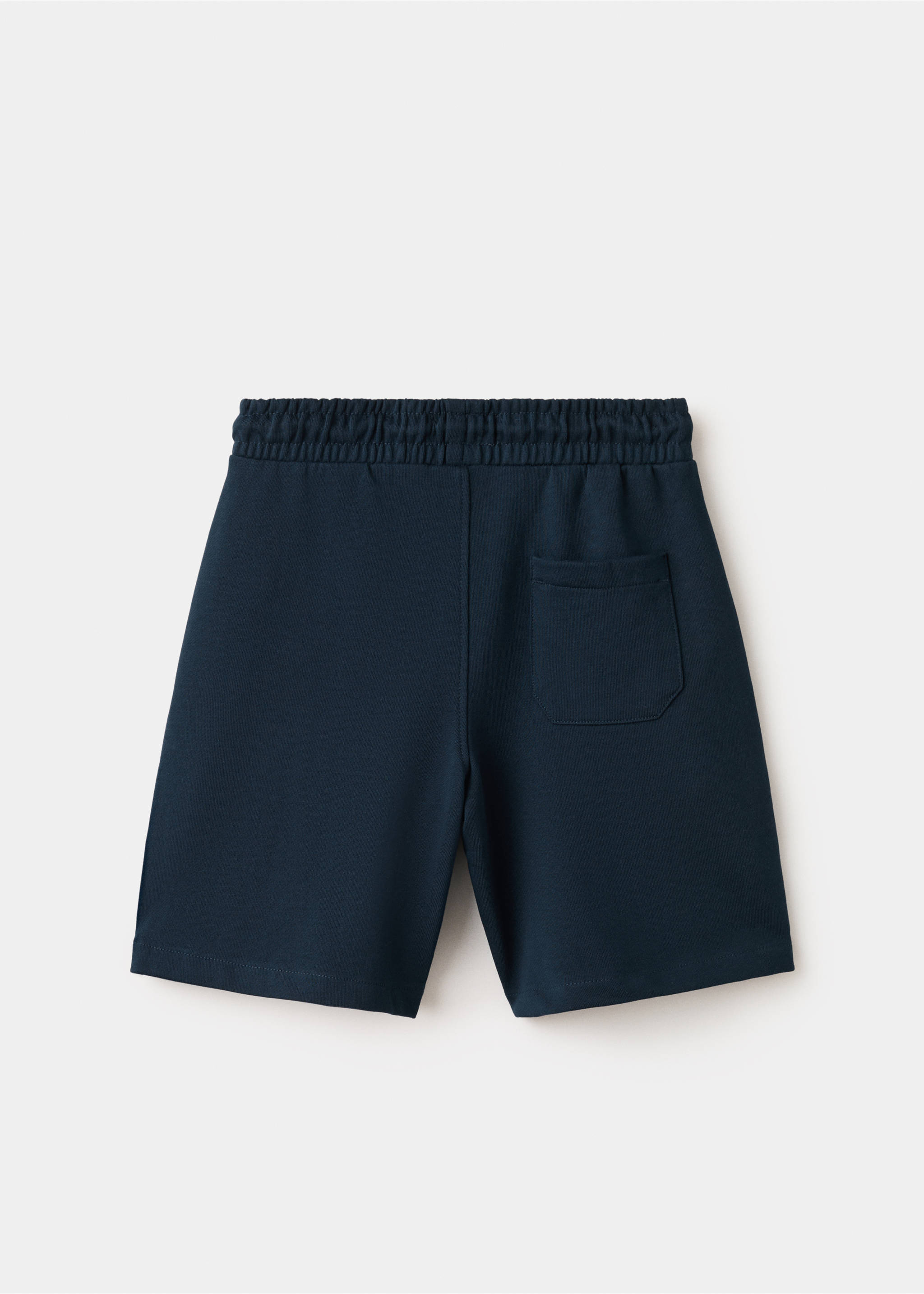 Базовые хлопковые бермуды - Обратная сторона изделия, Глубокий темно-синий. Ref: 27056728-00.