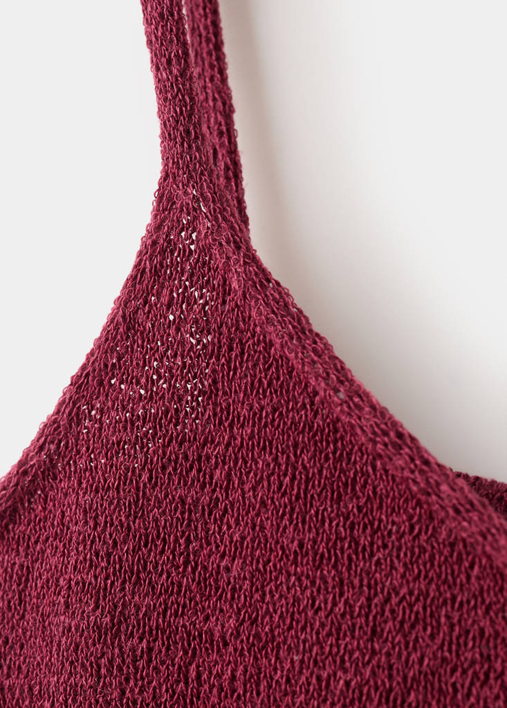 Knit strap top — Maroon