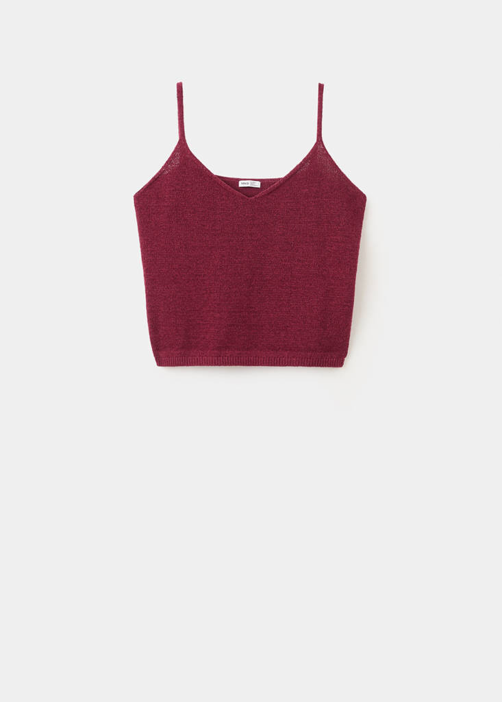 Knit strap top — Maroon