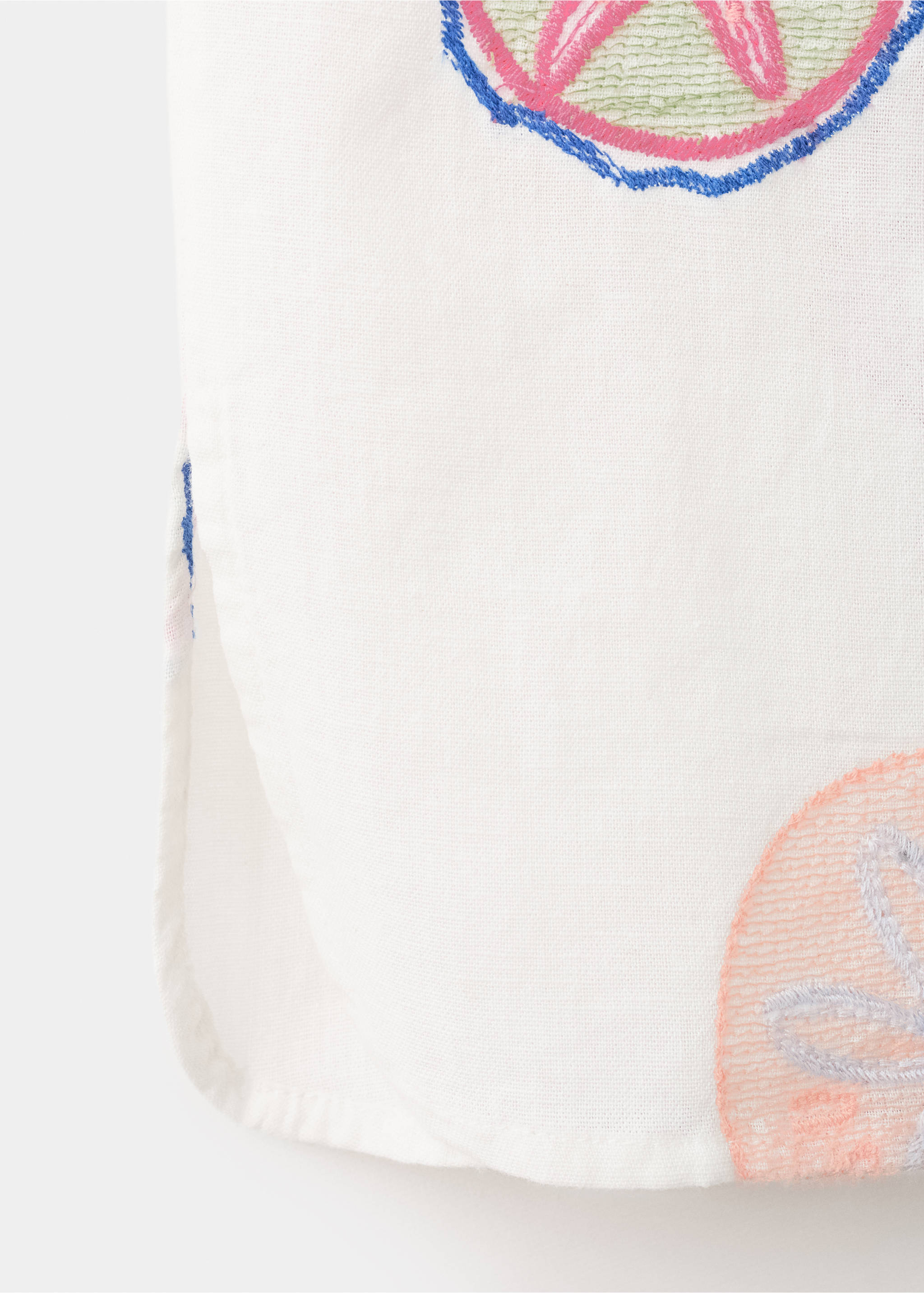 Pantalon avec détails brodés - Détail de l'article 0, Blanc. Ref: 27056732-00.