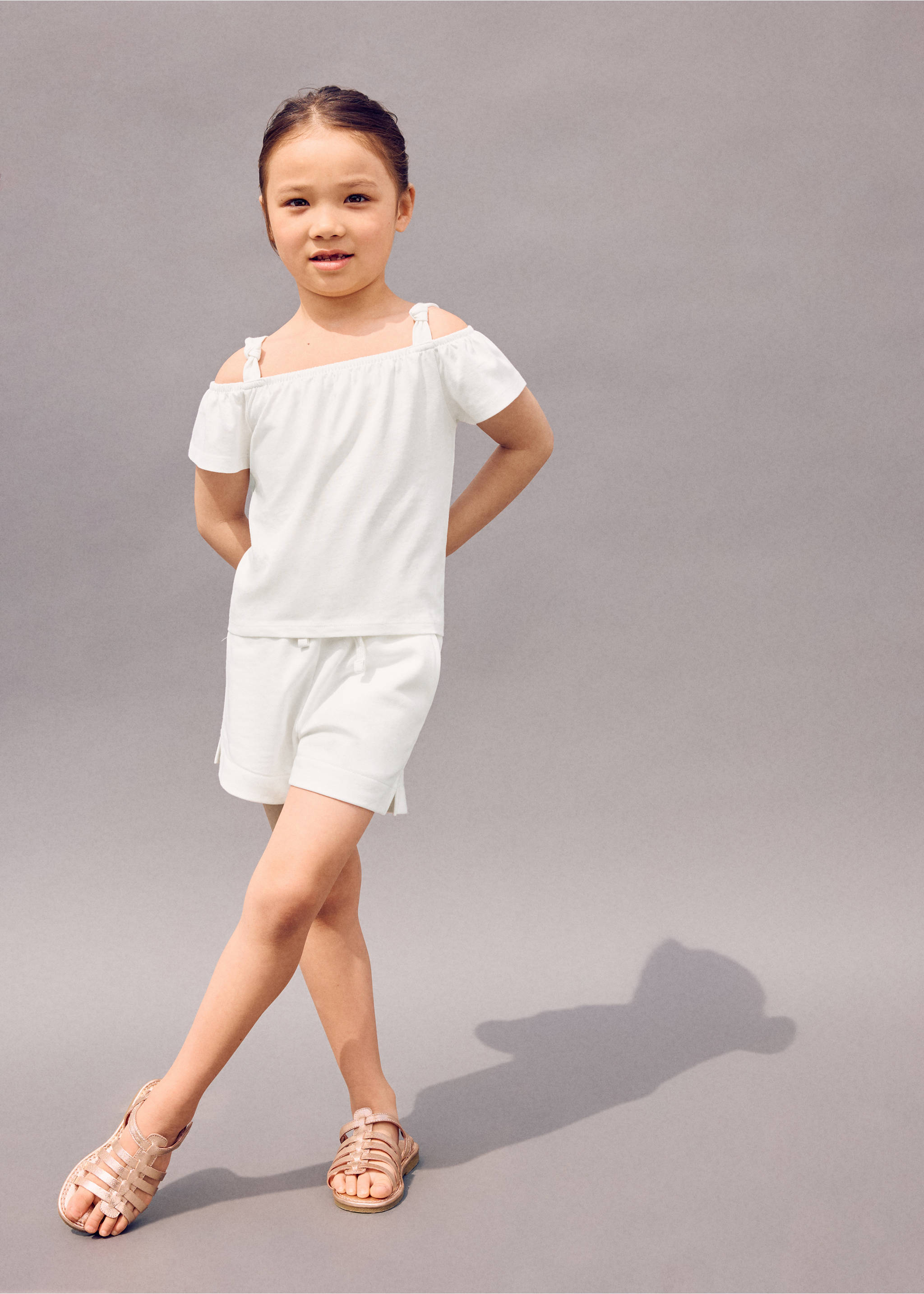 Cotton shorts with drawstring - General plane, Off White. Ref: 27056734-00.