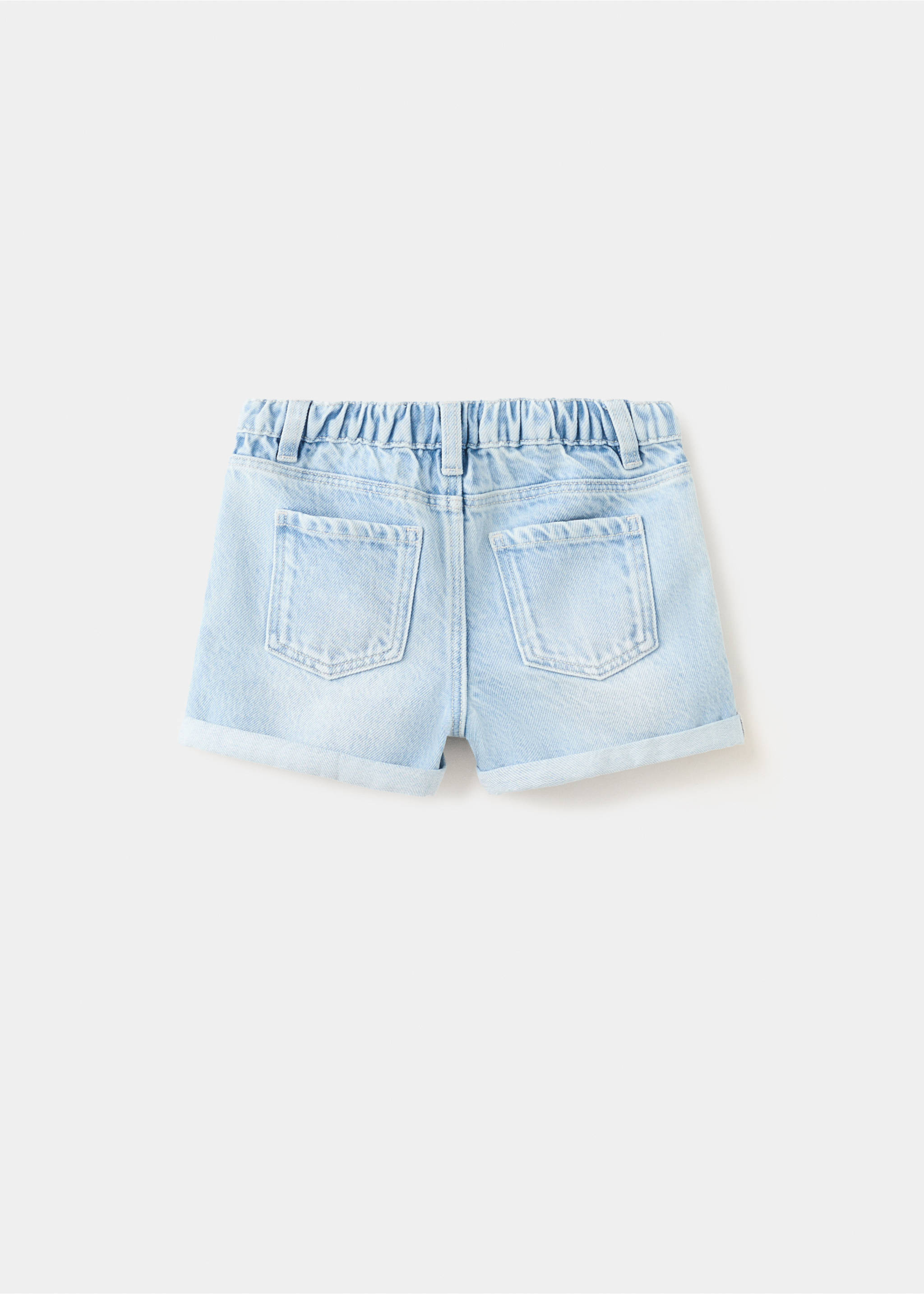 Shorts vaqueros bajo vuelto - Reverso del artículo, Azul claro. Ref: 27056737-00.