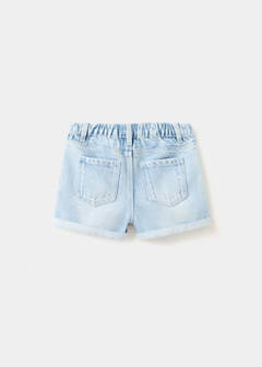 Denim shorts with turned-up hem — Light Blue 5