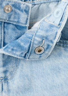 Denim shorts with turned-up hem — Light Blue 4