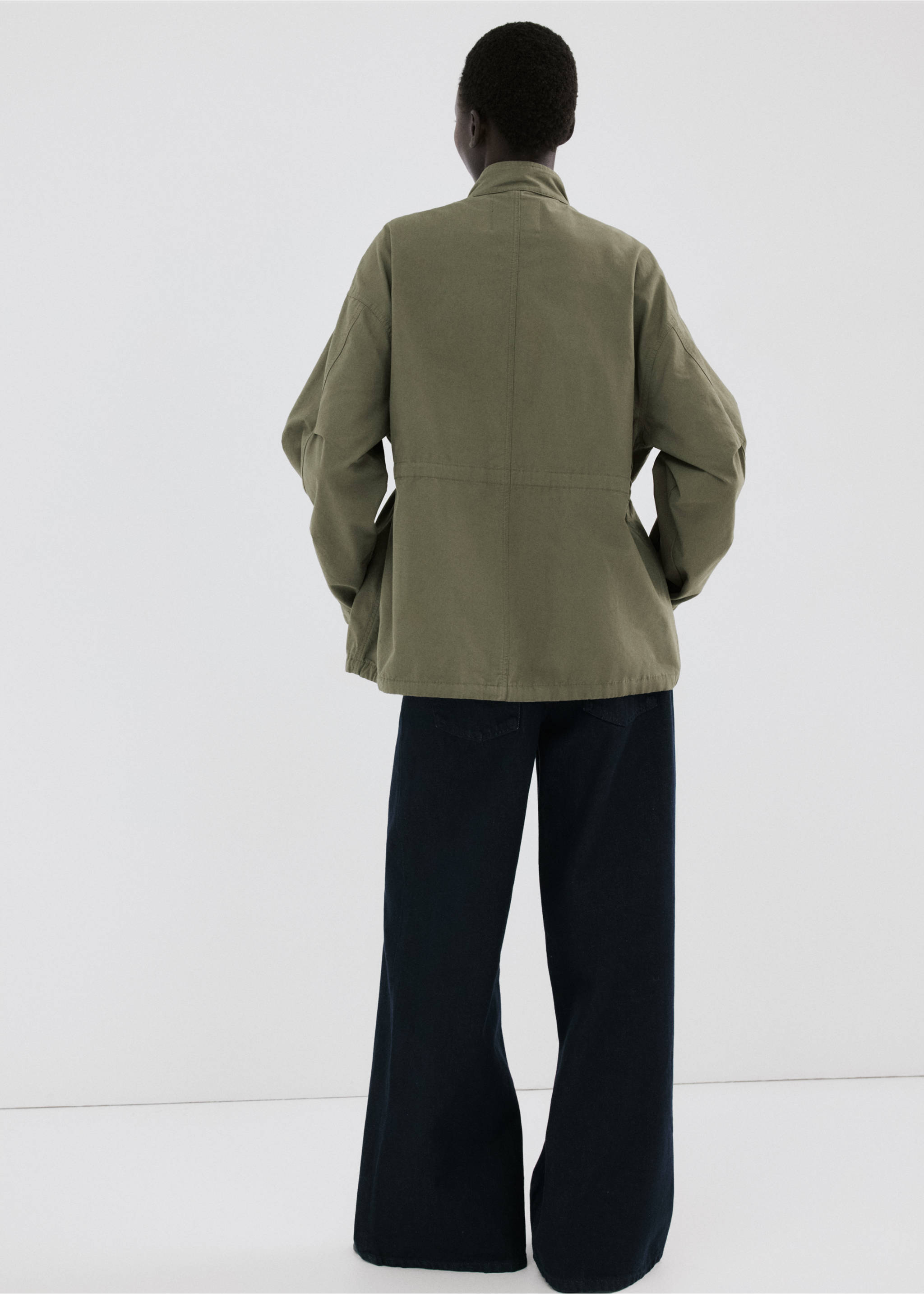 Veste en coton poches - Verso de l’article, Kaki. Ref: 27056740-00.