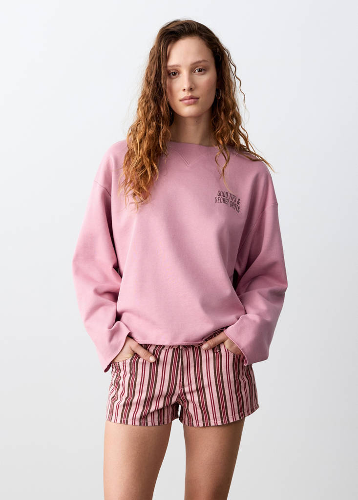 Sudadera algodón texto estampado