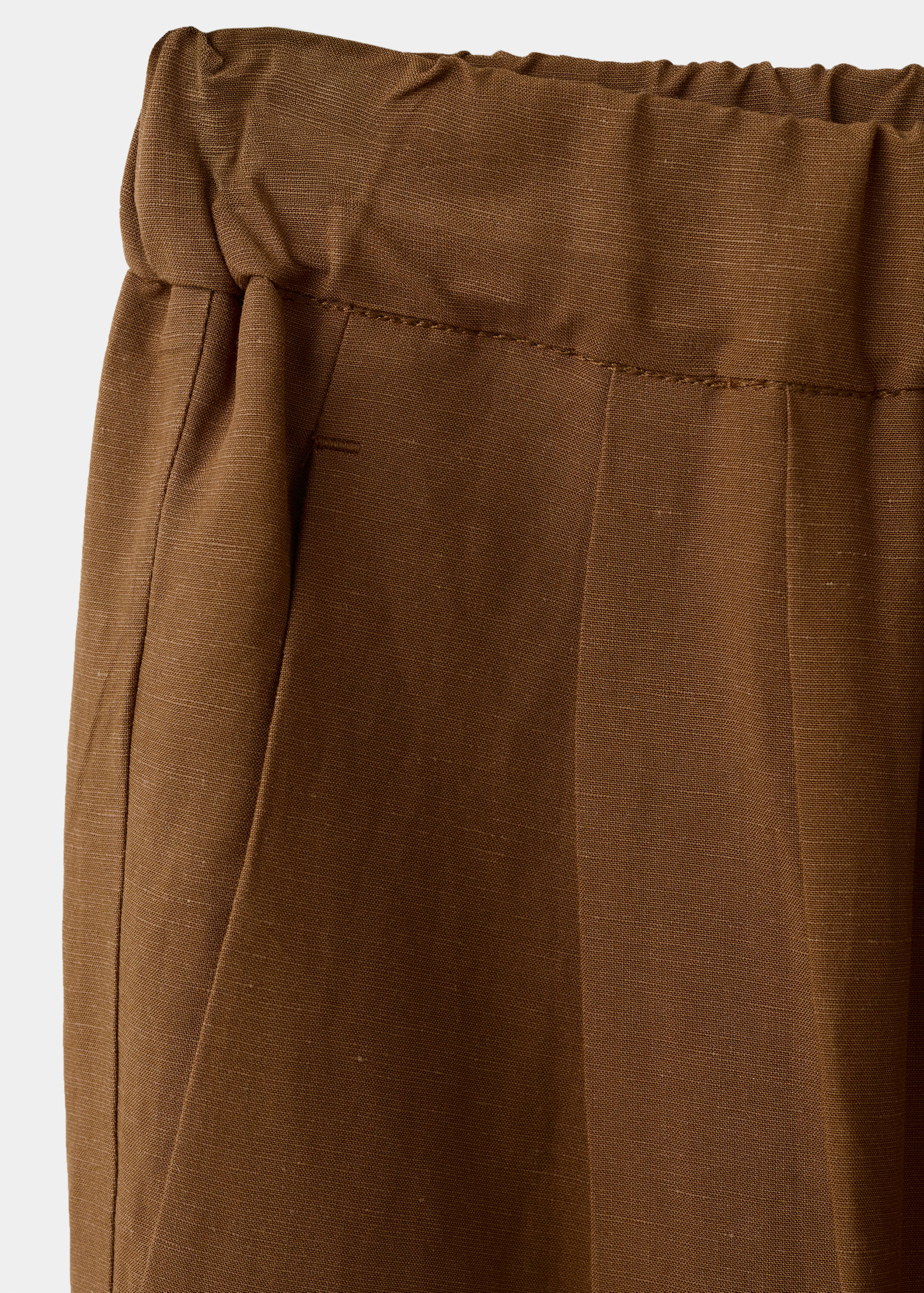 Linen suit trousers with elastic waistband - Details of the article 0
