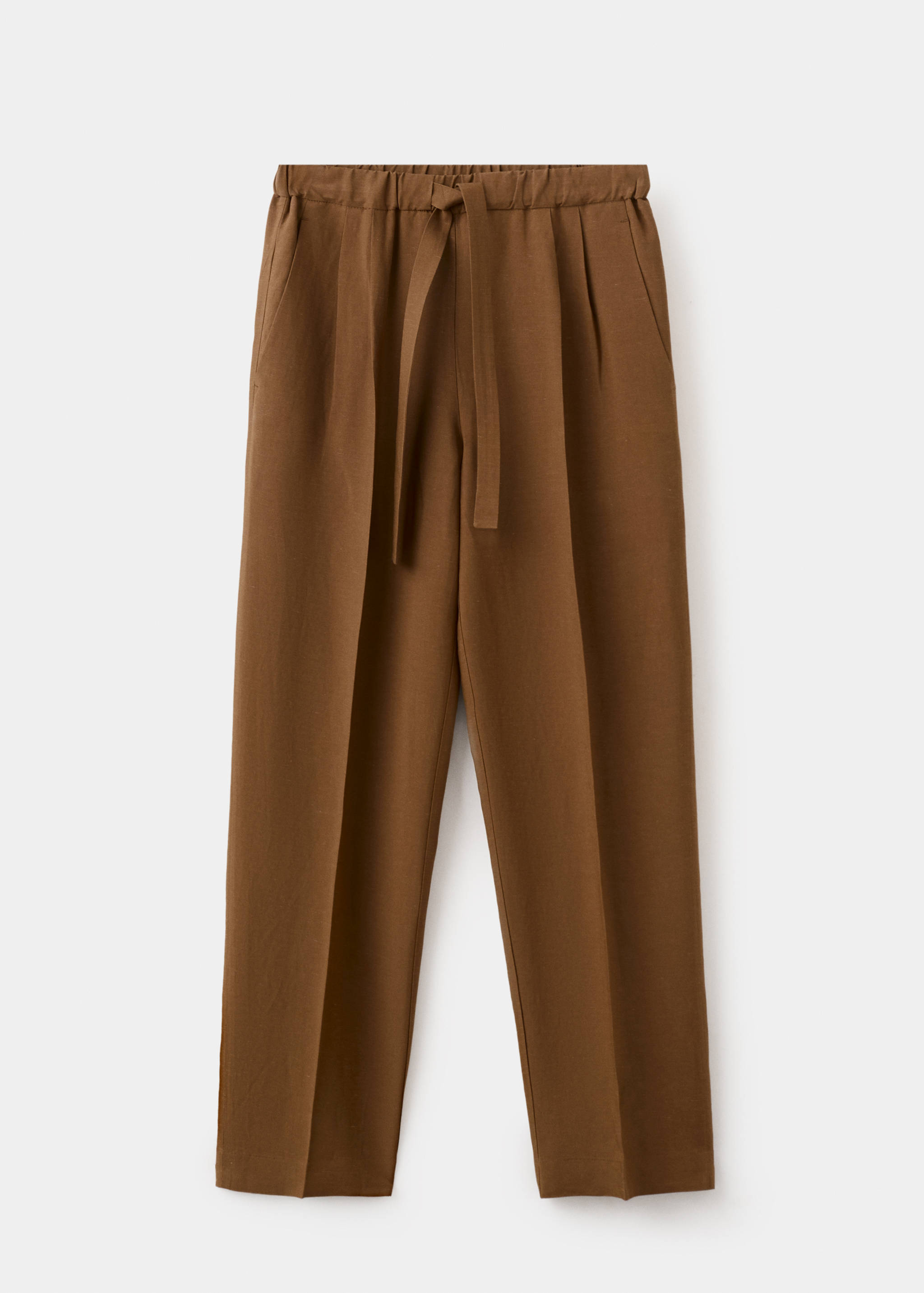 Linen suit pants with elastic waistband - Article without model