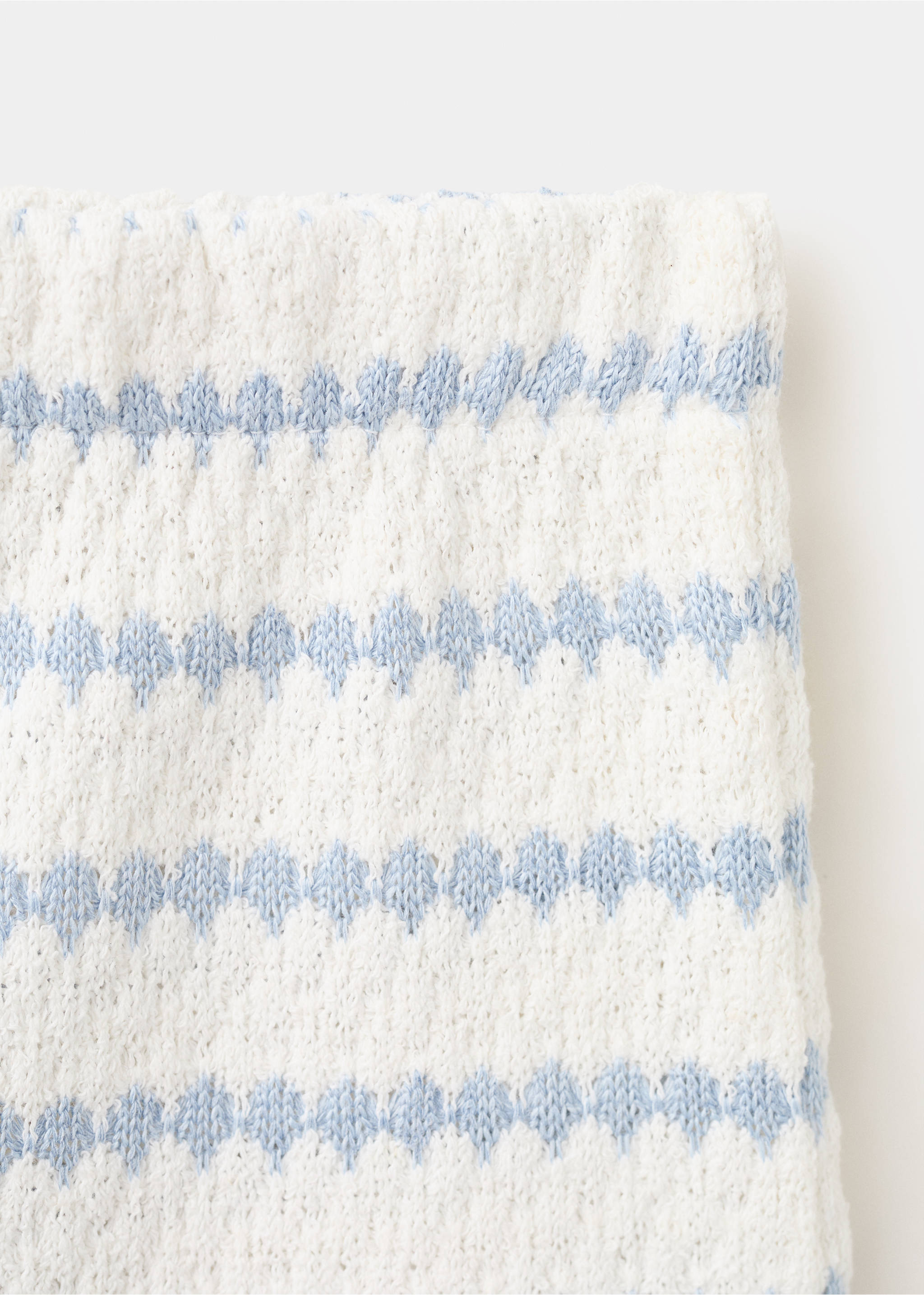 Striped crochet shorts - Details of the article 8, Sky Blue. Ref: 27056748-00.